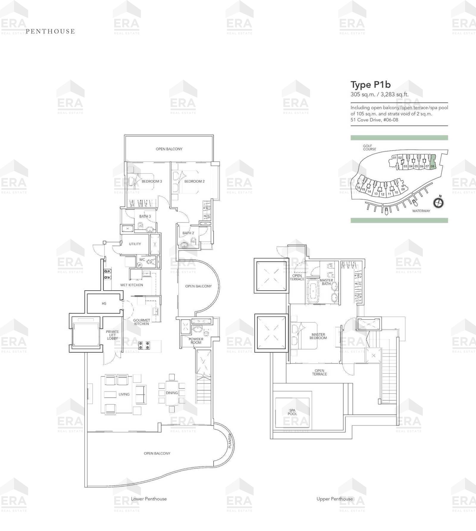 P1b · 3,283 sqft floor plan
