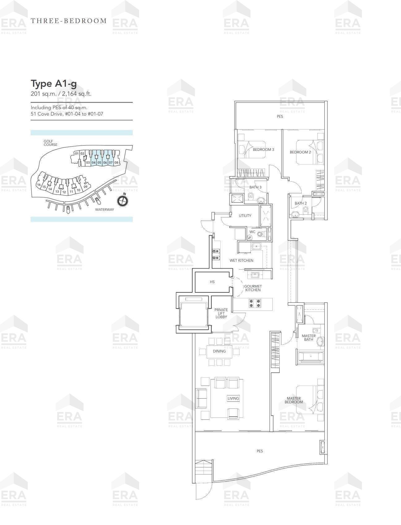 A1-g · 2,164 sqft floor plan