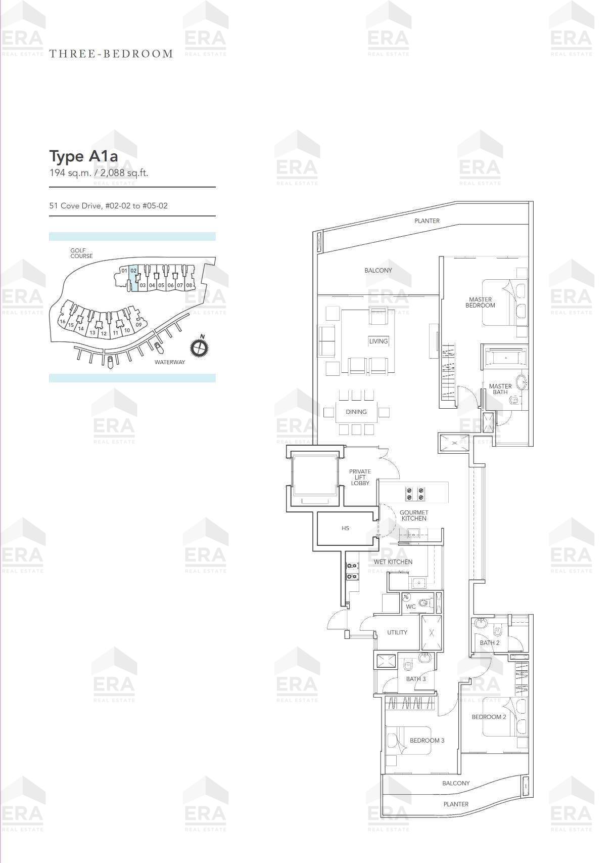 A1a · 2,088 sqft floor plan