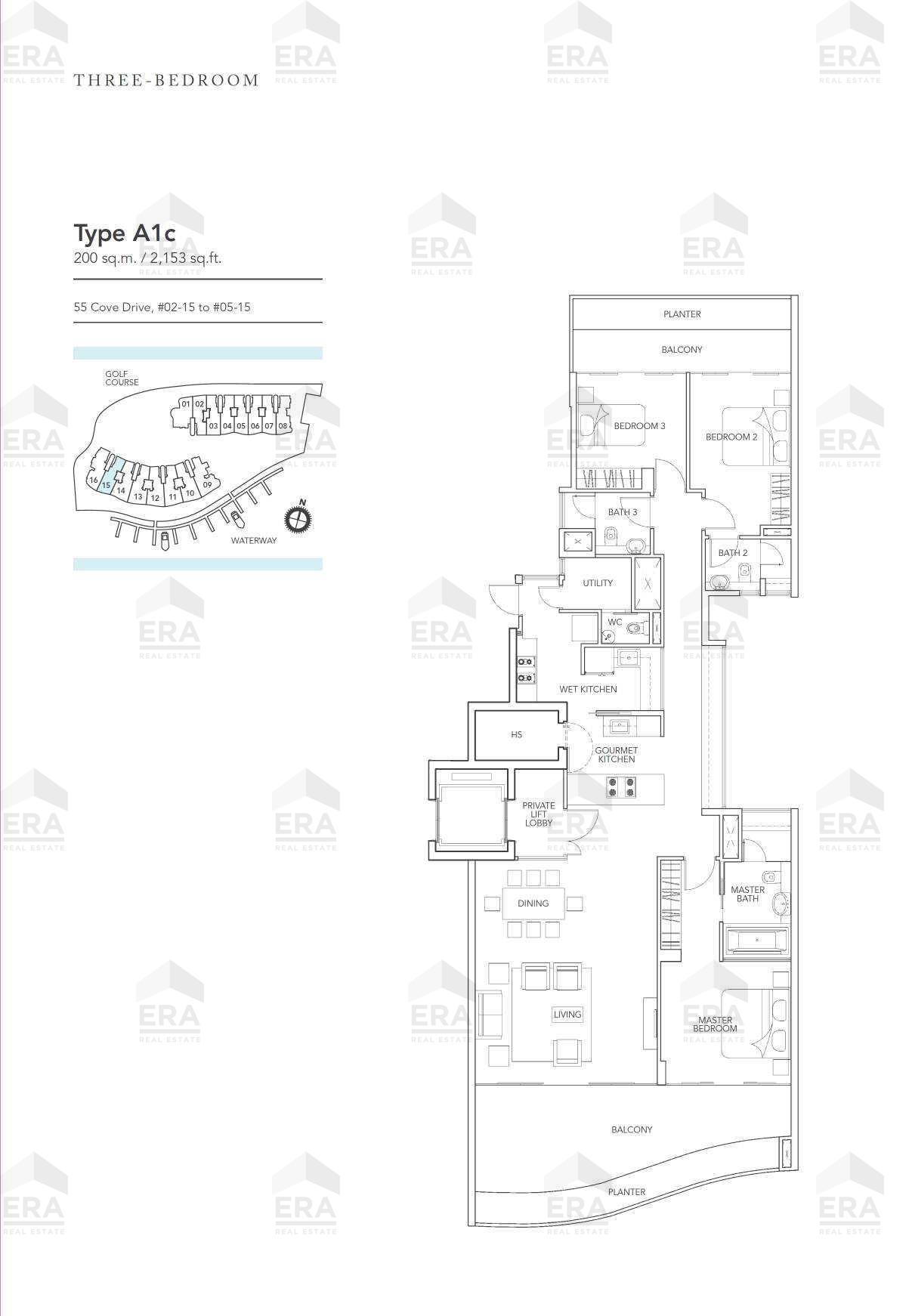 A1c · 2,153 sqft floor plan