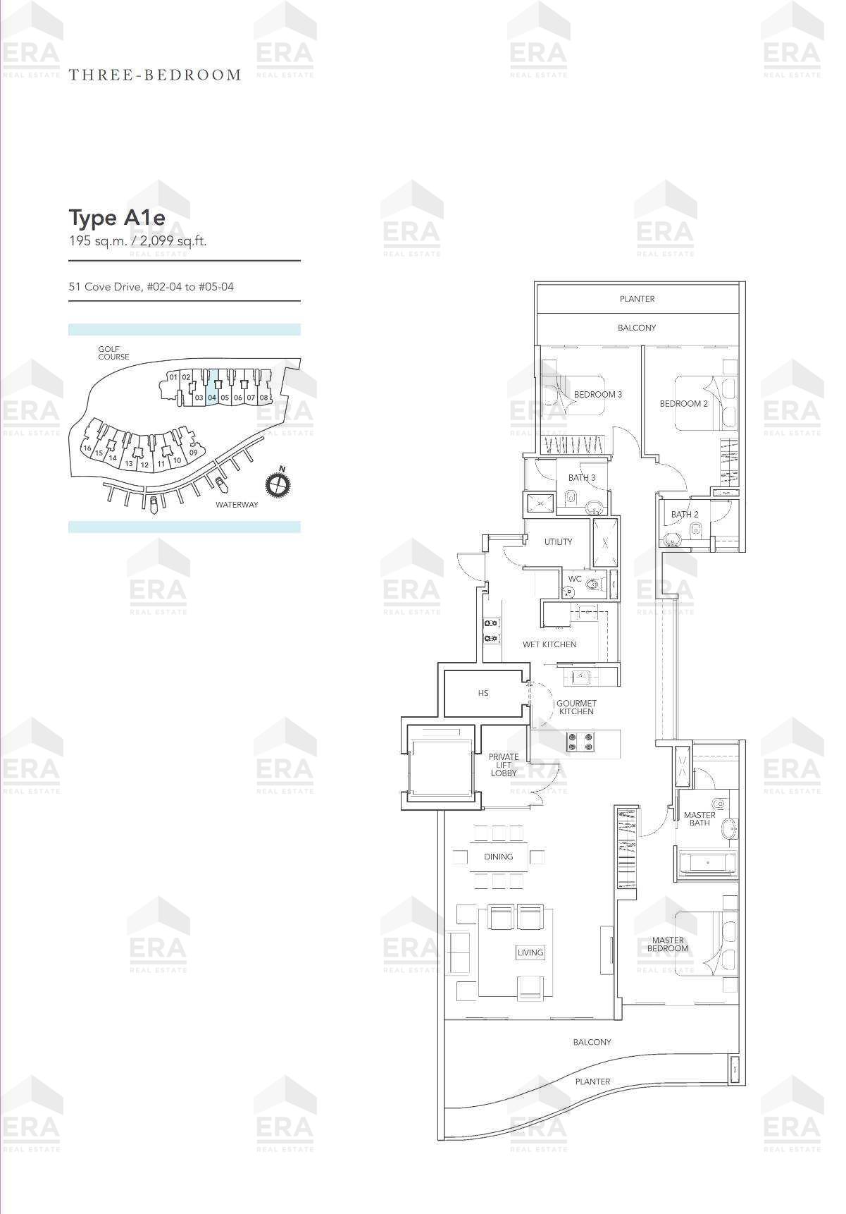 A1e · 2,099 sqft floor plan