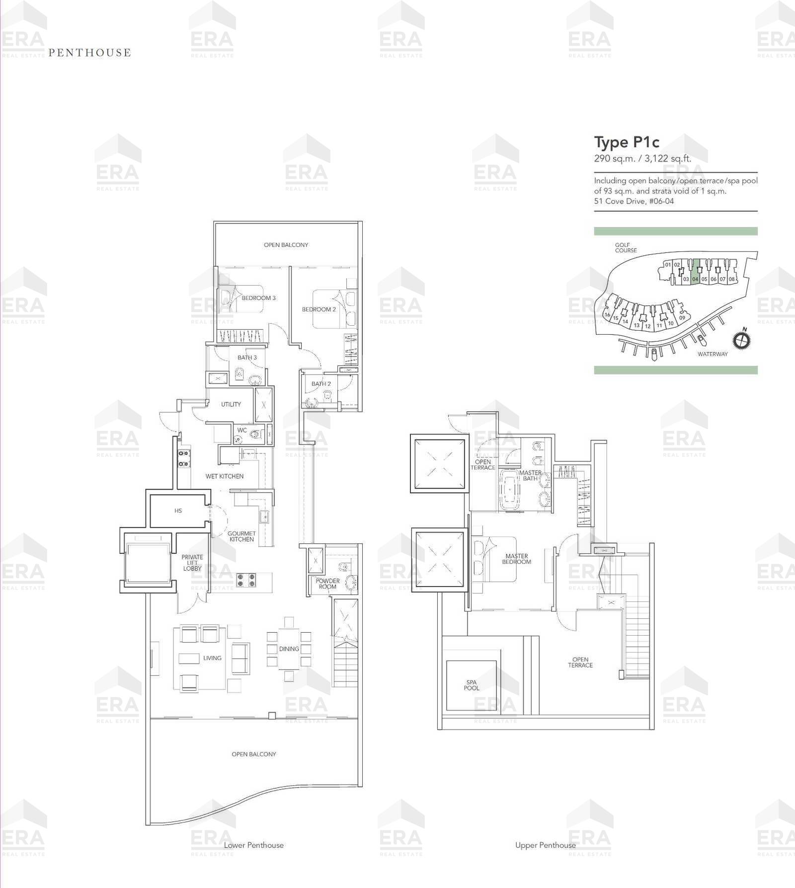 P1c · 3,122 sqft floor plan