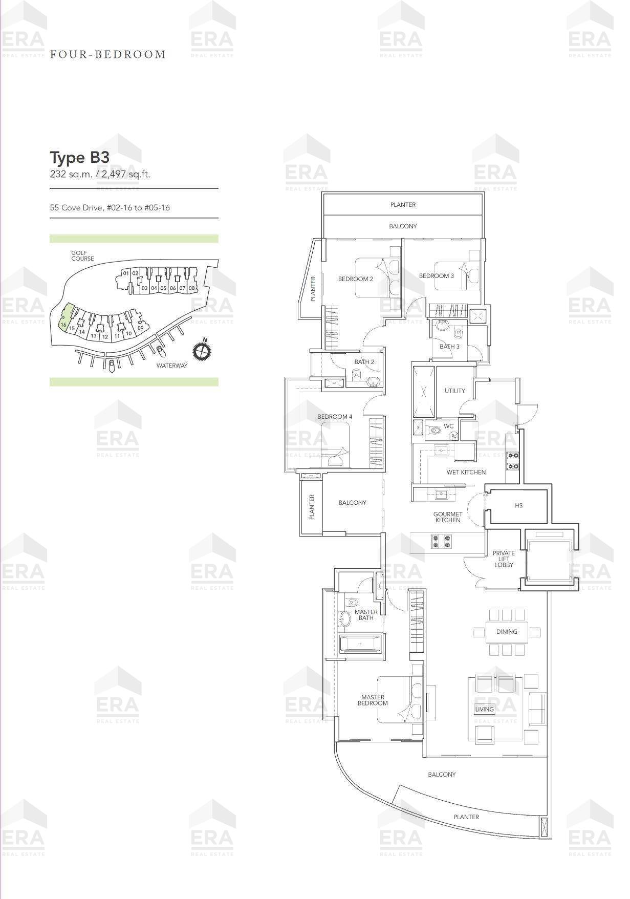 B3 · 2,497 sqft floor plan