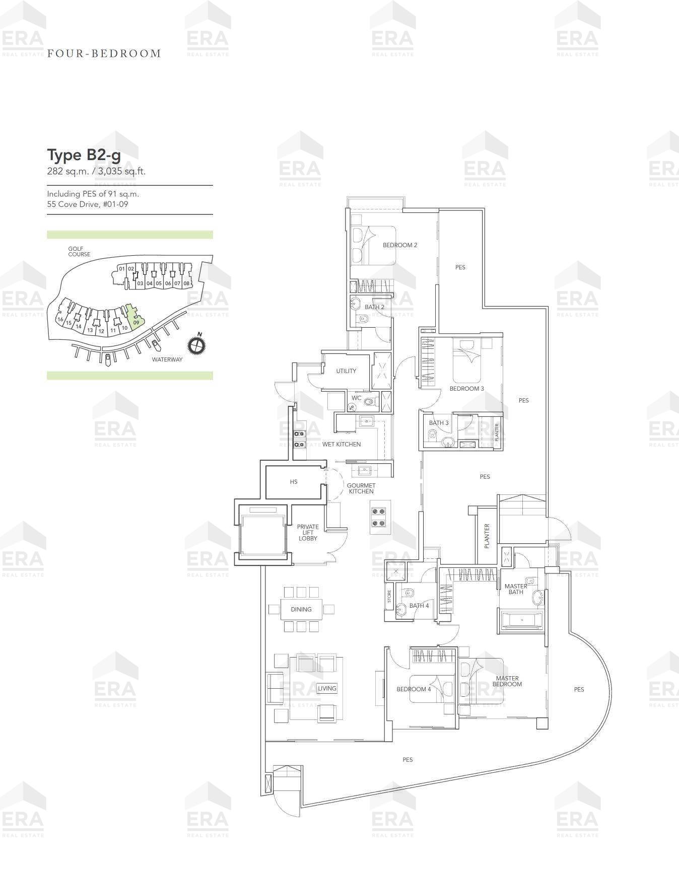 B2-g · 3,035 sqft floor plan
