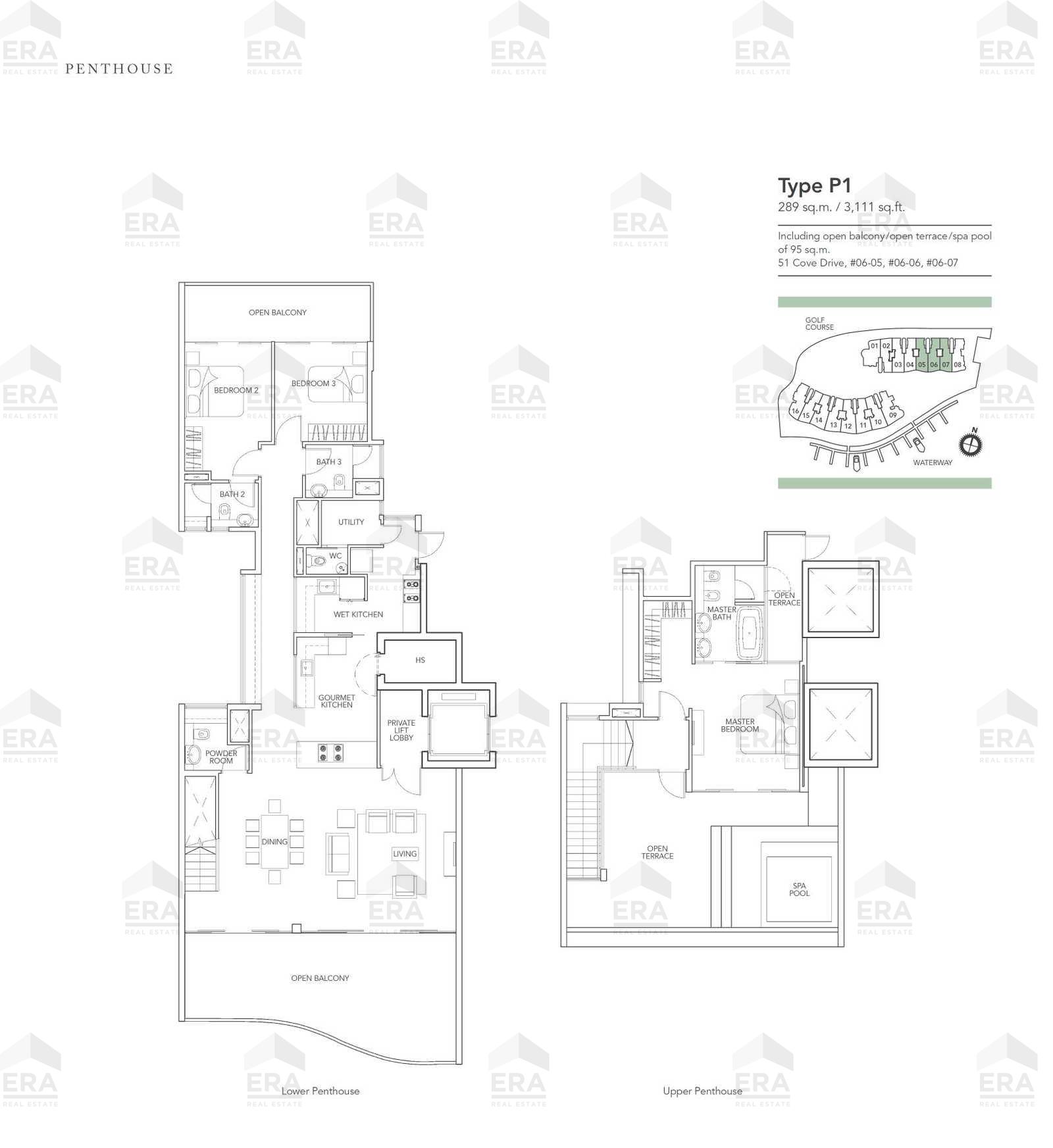 P1 · 3,111 sqft floor plan
