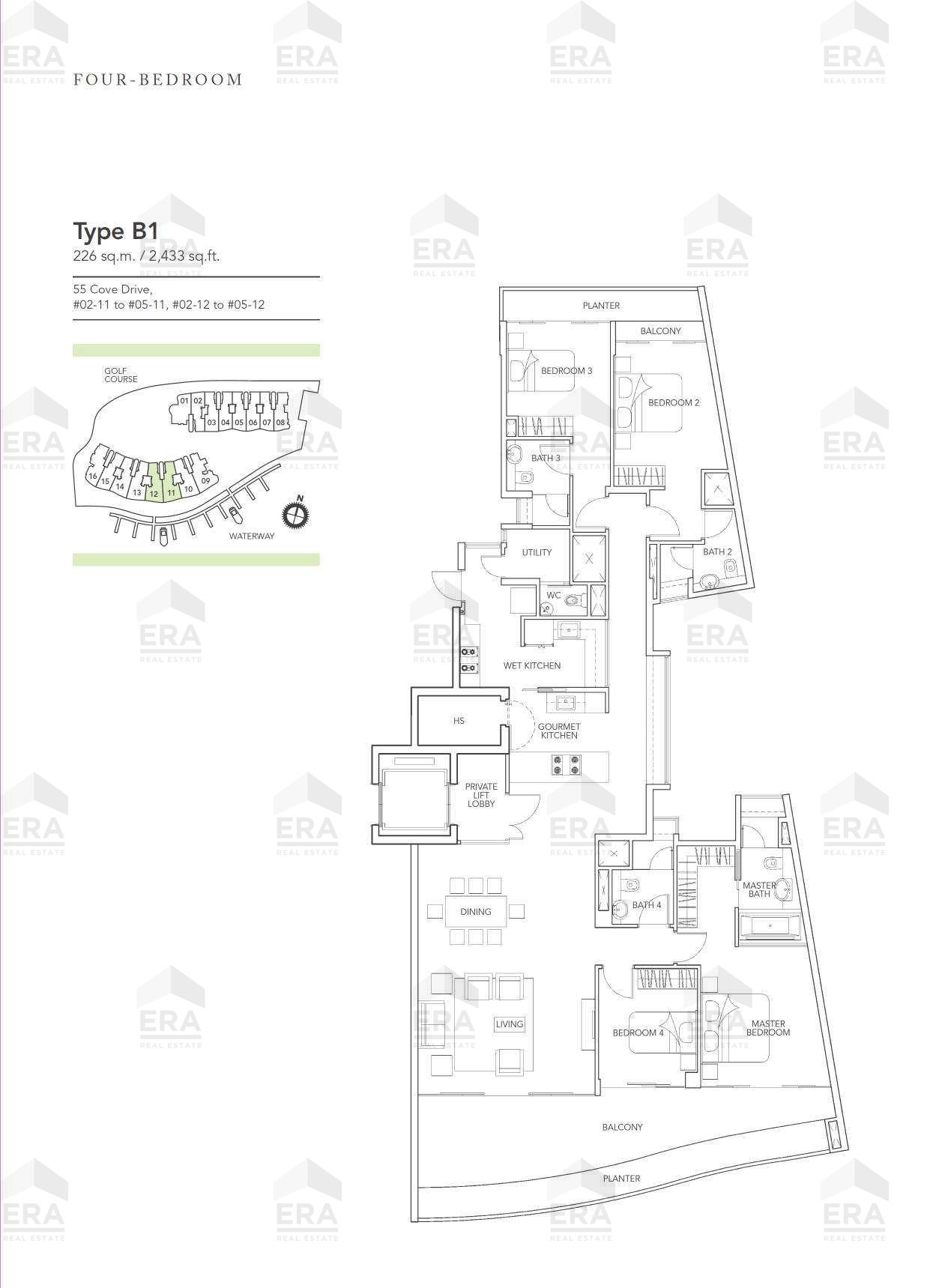 B1 · 2,433 sqft floor plan