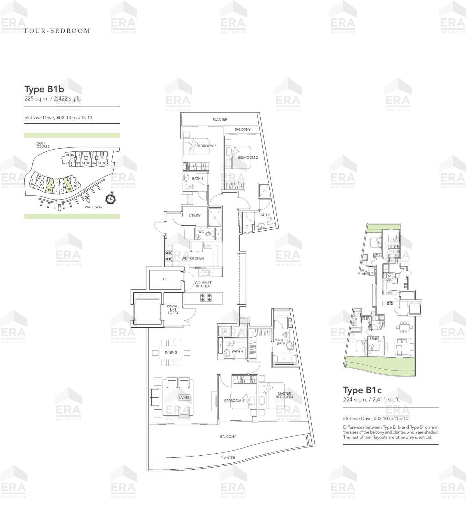 B1b · 2,422 sqft floor plan