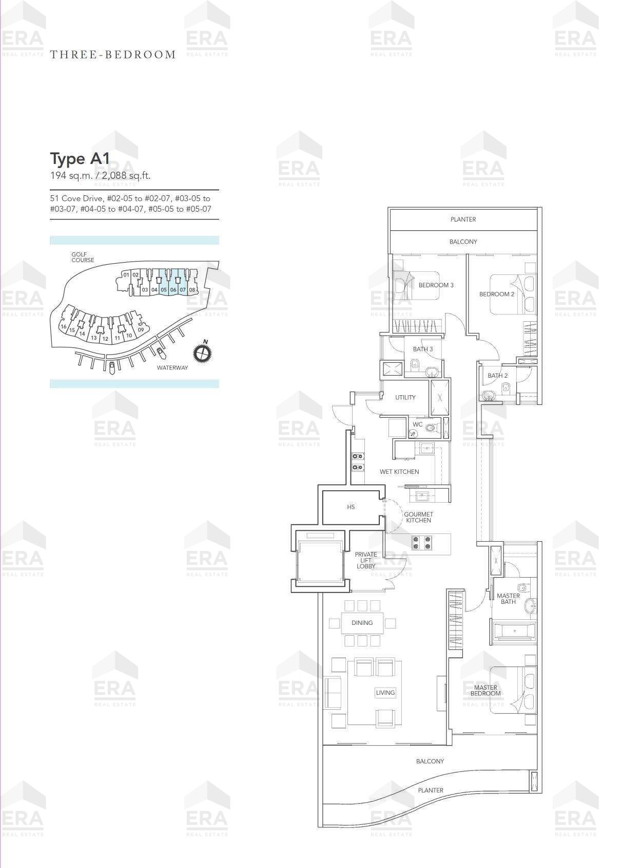 A1 · 2,088 sqft floor plan