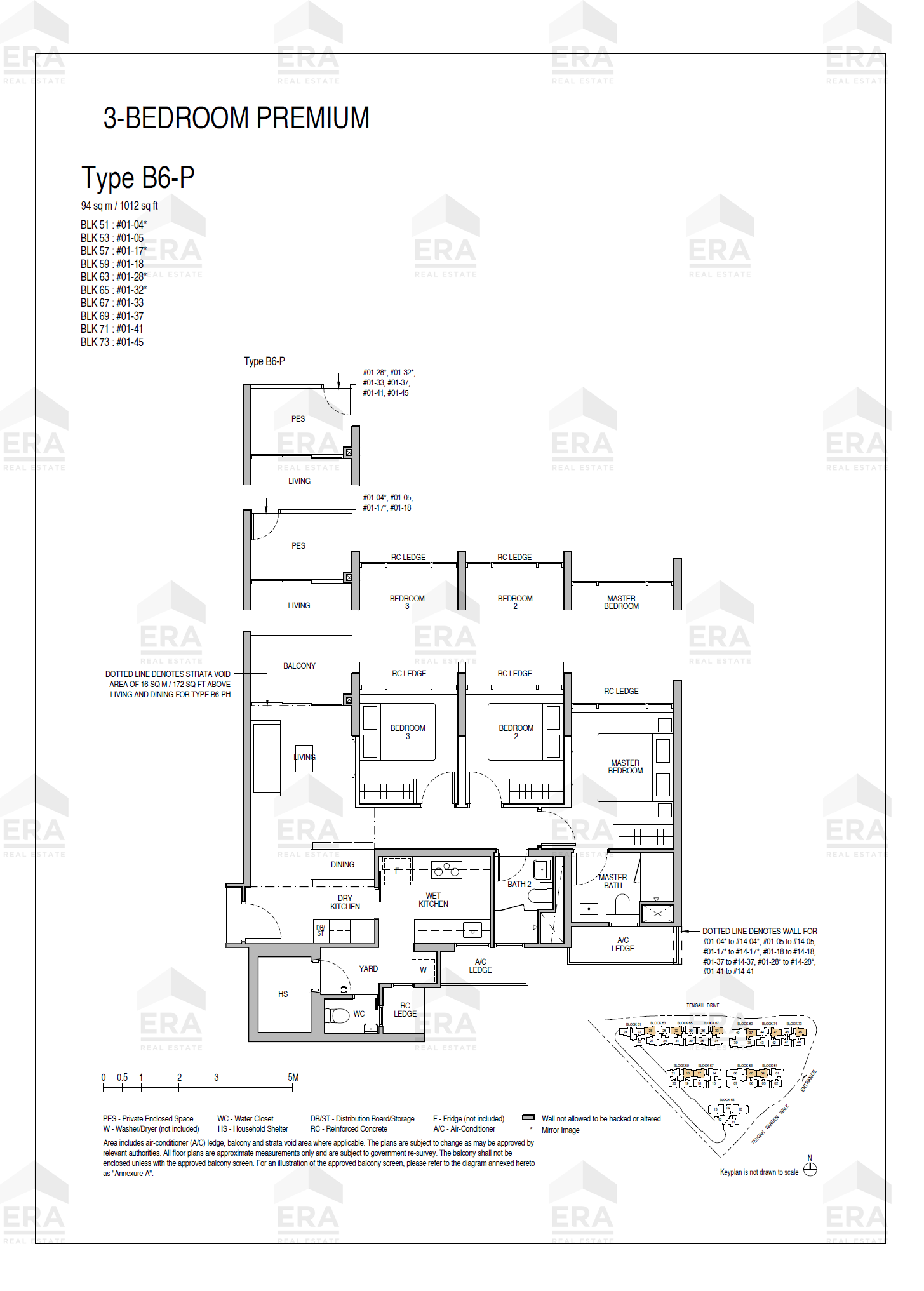 B6-P · 1,012 sqft floor plan