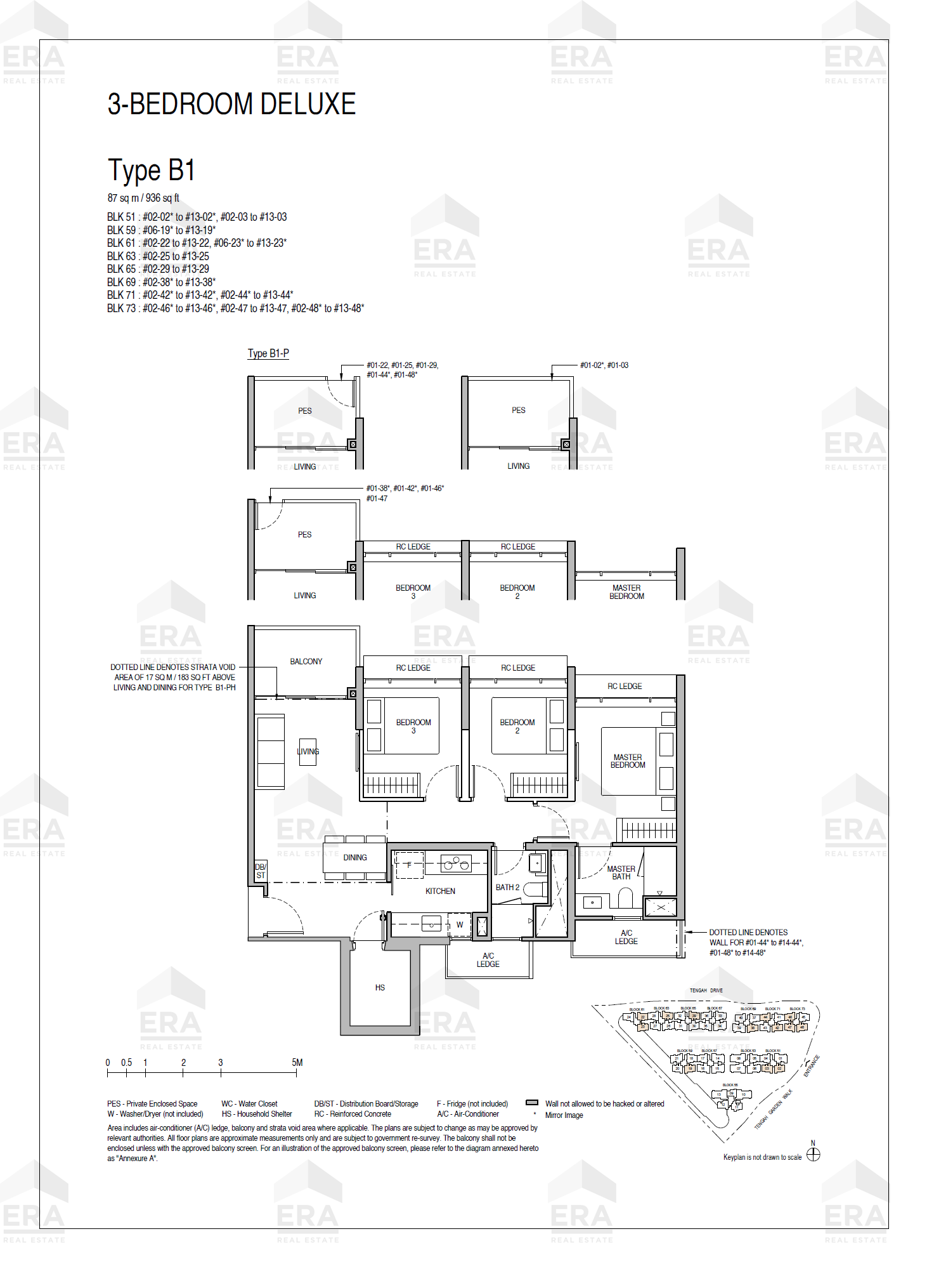 B1 · 936 sqft floor plan