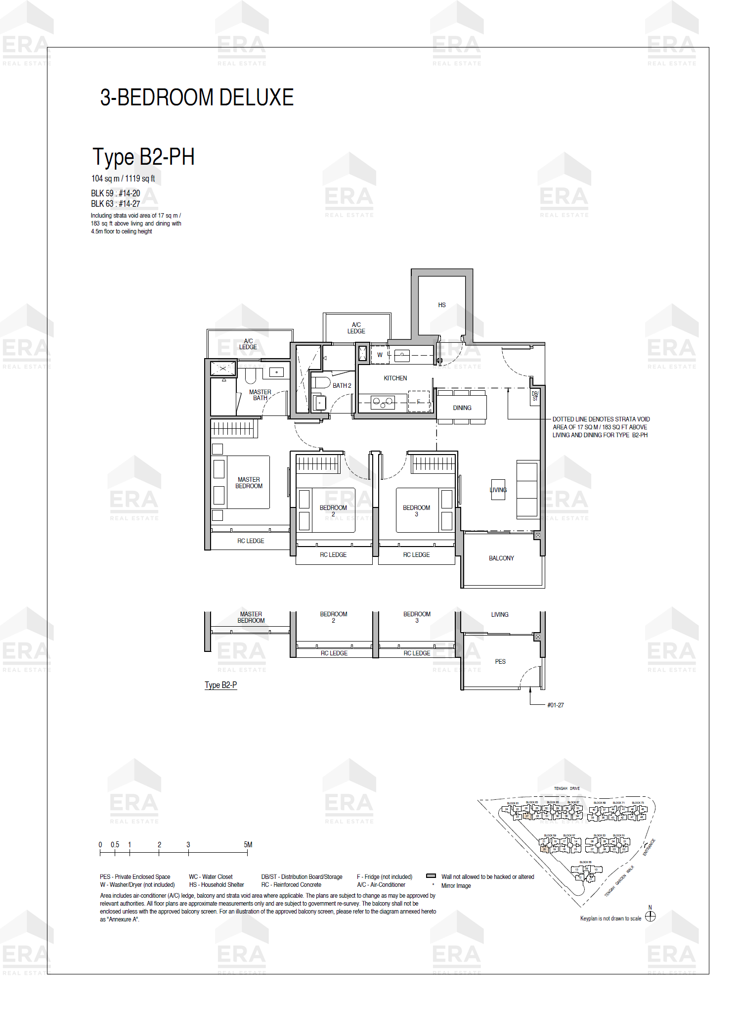 B2-PH · 1,119 sqft floor plan