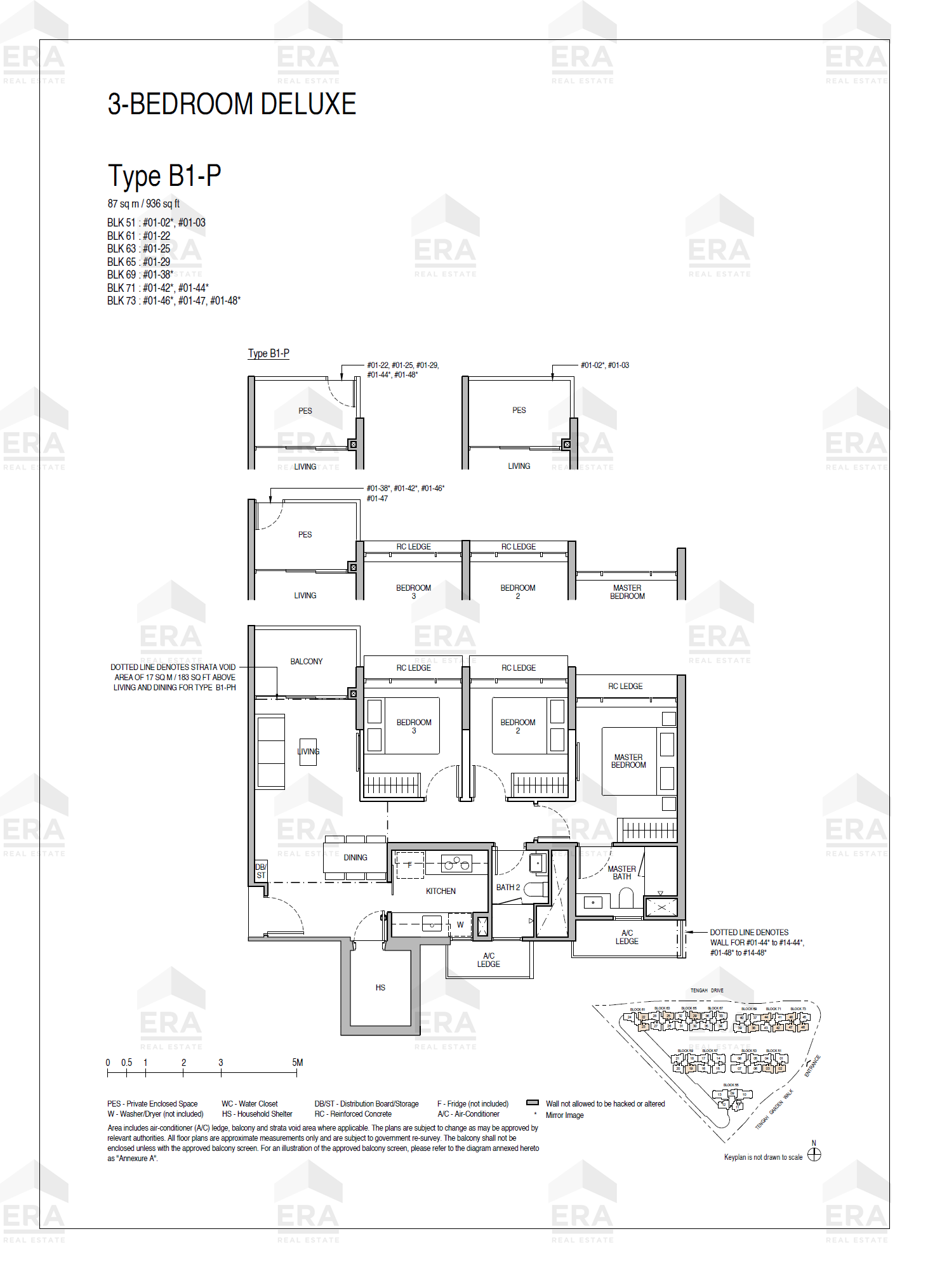 B1-P · 936 sqft floor plan