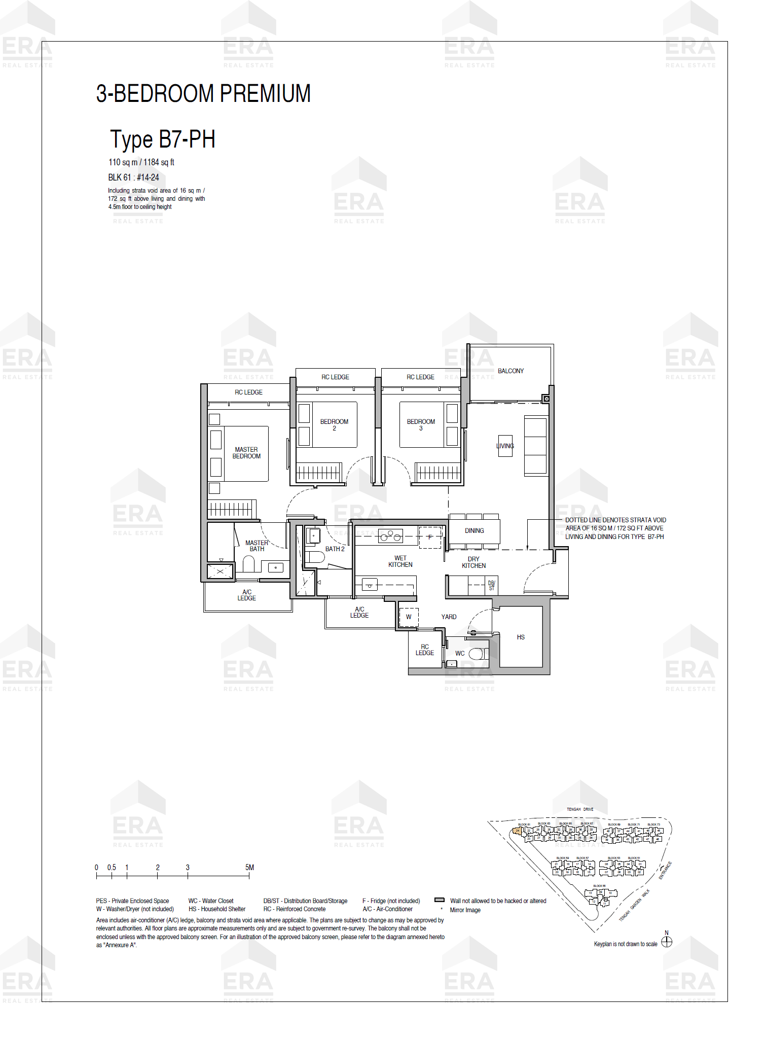 B7-PH · 1,184 sqft floor plan