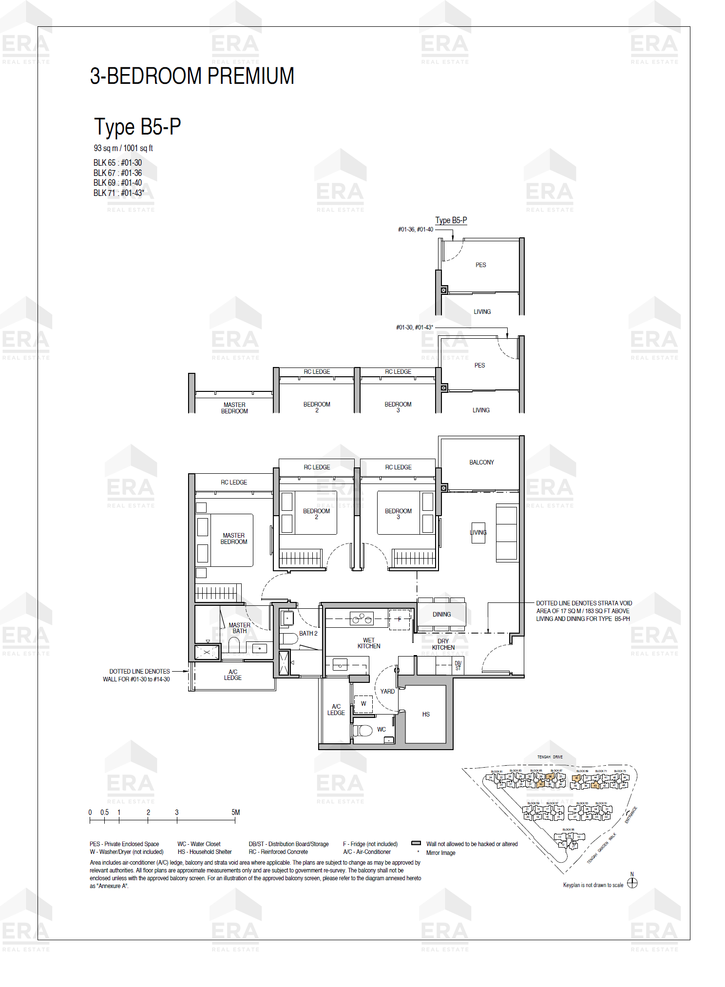 B5-P · 1,001 sqft floor plan
