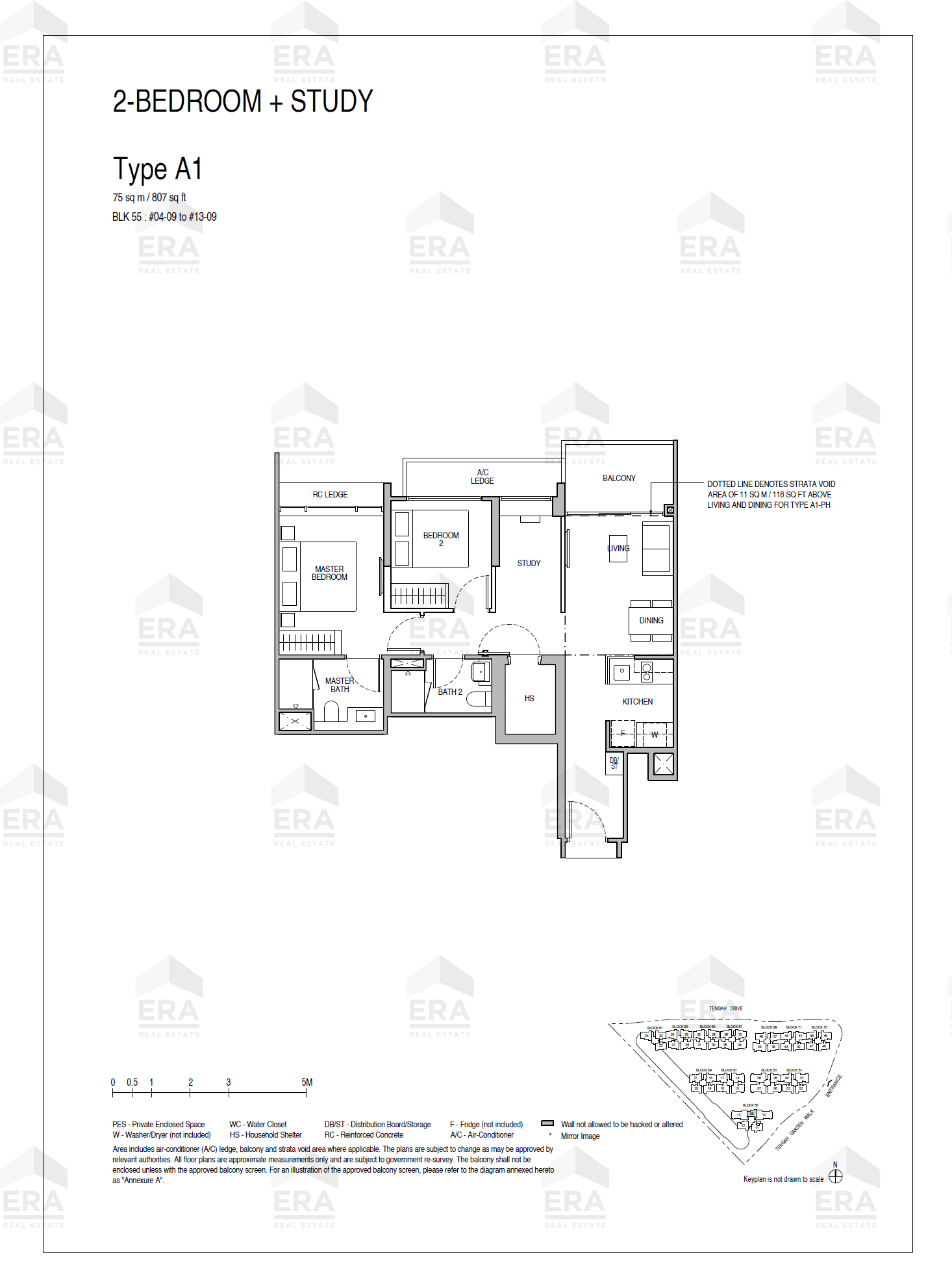 A1 · 807 sqft floor plan