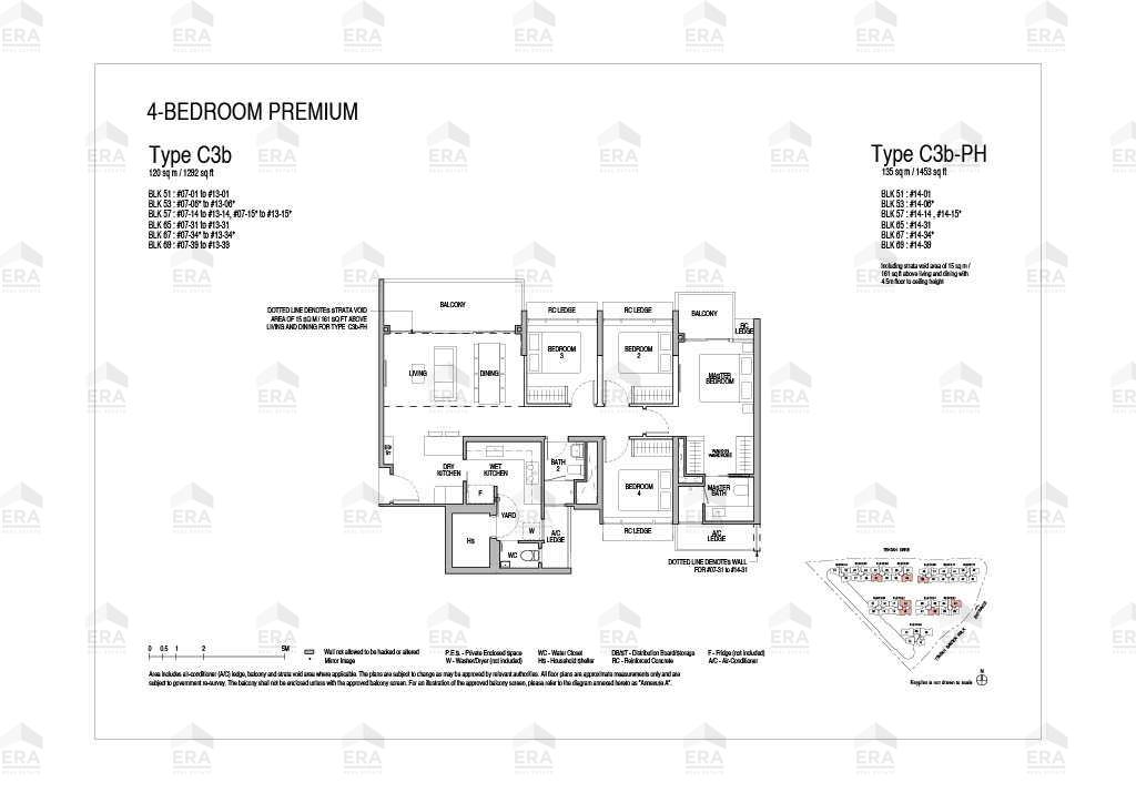 C3b · 1,292 sqft floor plan
