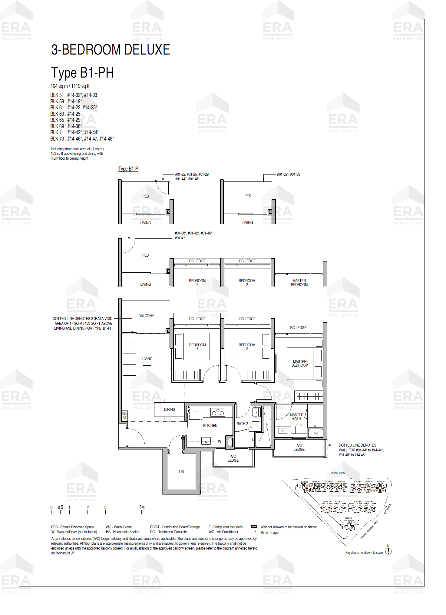 B1-PH · 1,119 sqft floor plan