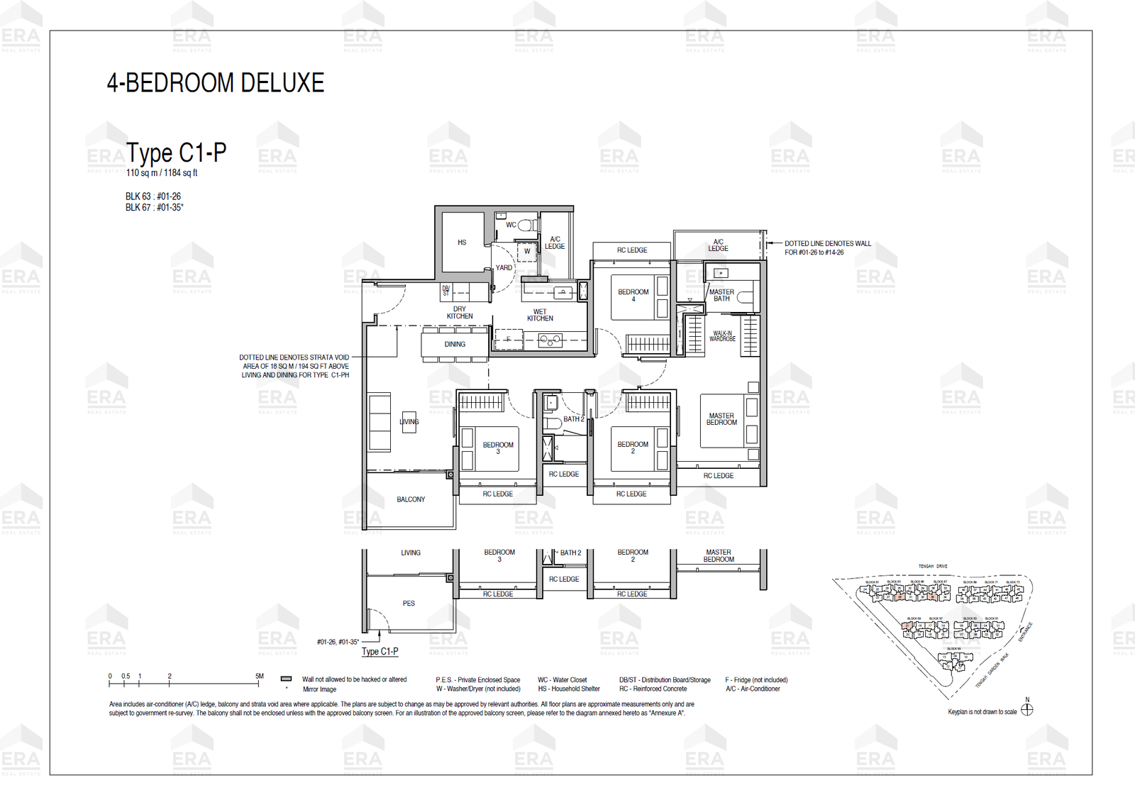 C1-P · 1,184 sqft floor plan