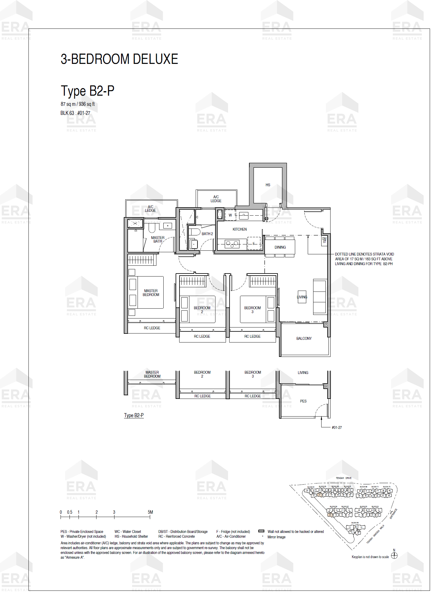 B2-P · 936 sqft floor plan