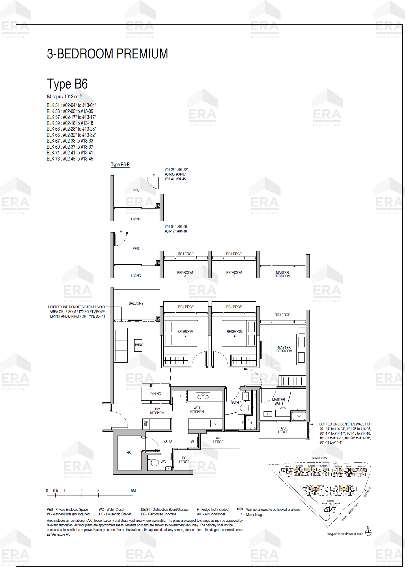 B6 · 1,012 sqft floor plan