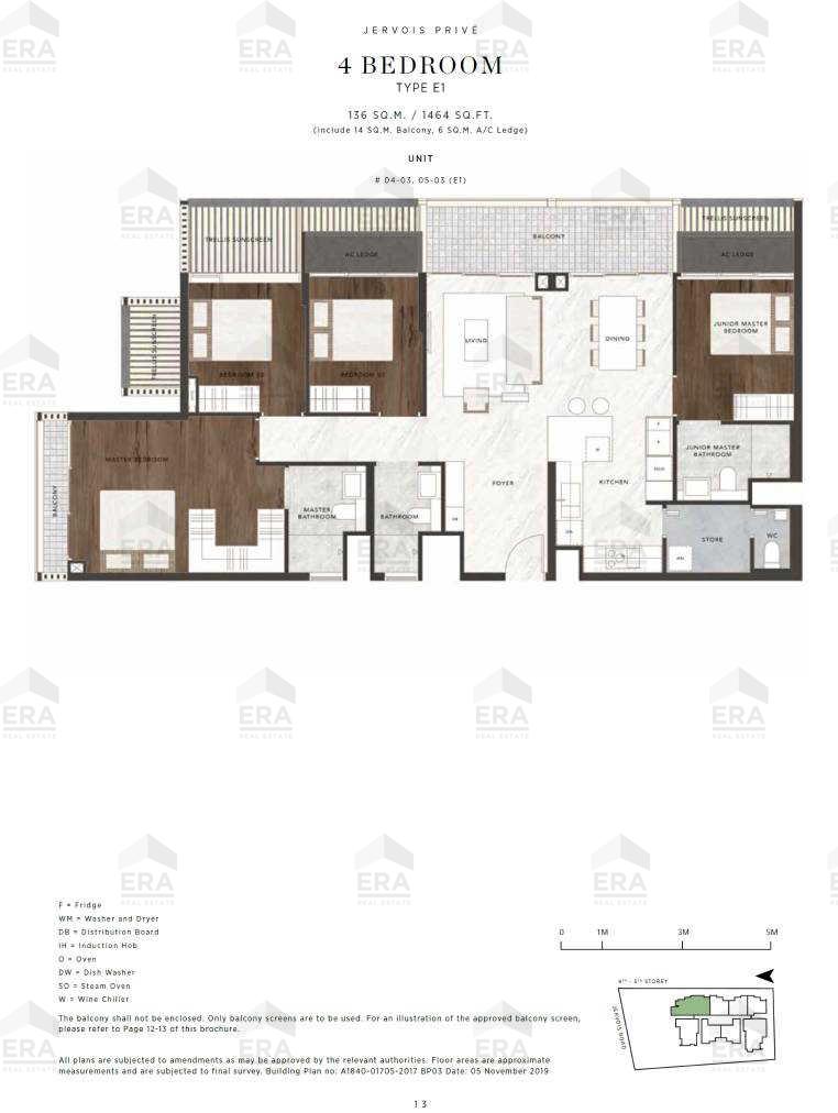 E1 · 1,464 sqft floor plan