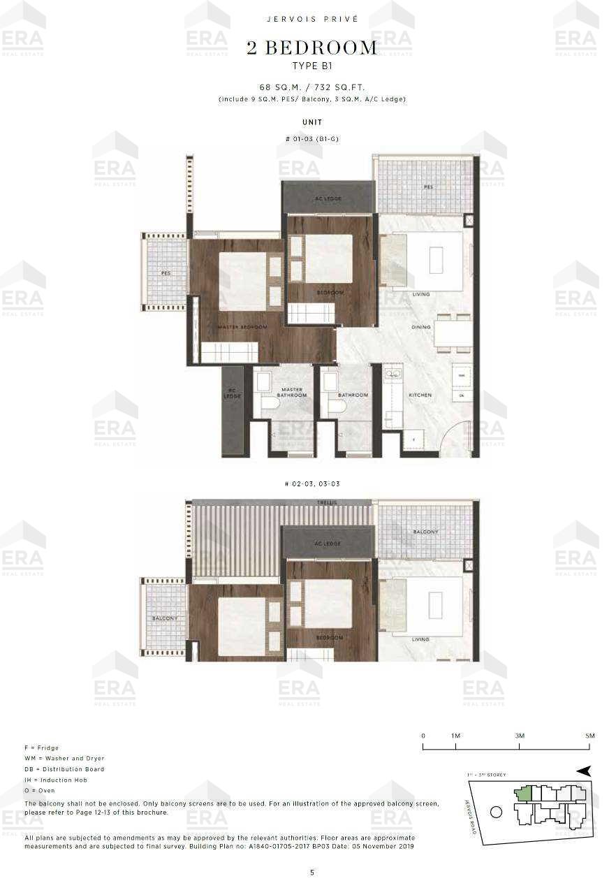 B1-G · 732 sqft floor plan