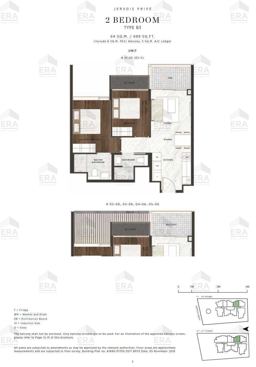 B3 · 689 sqft floor plan