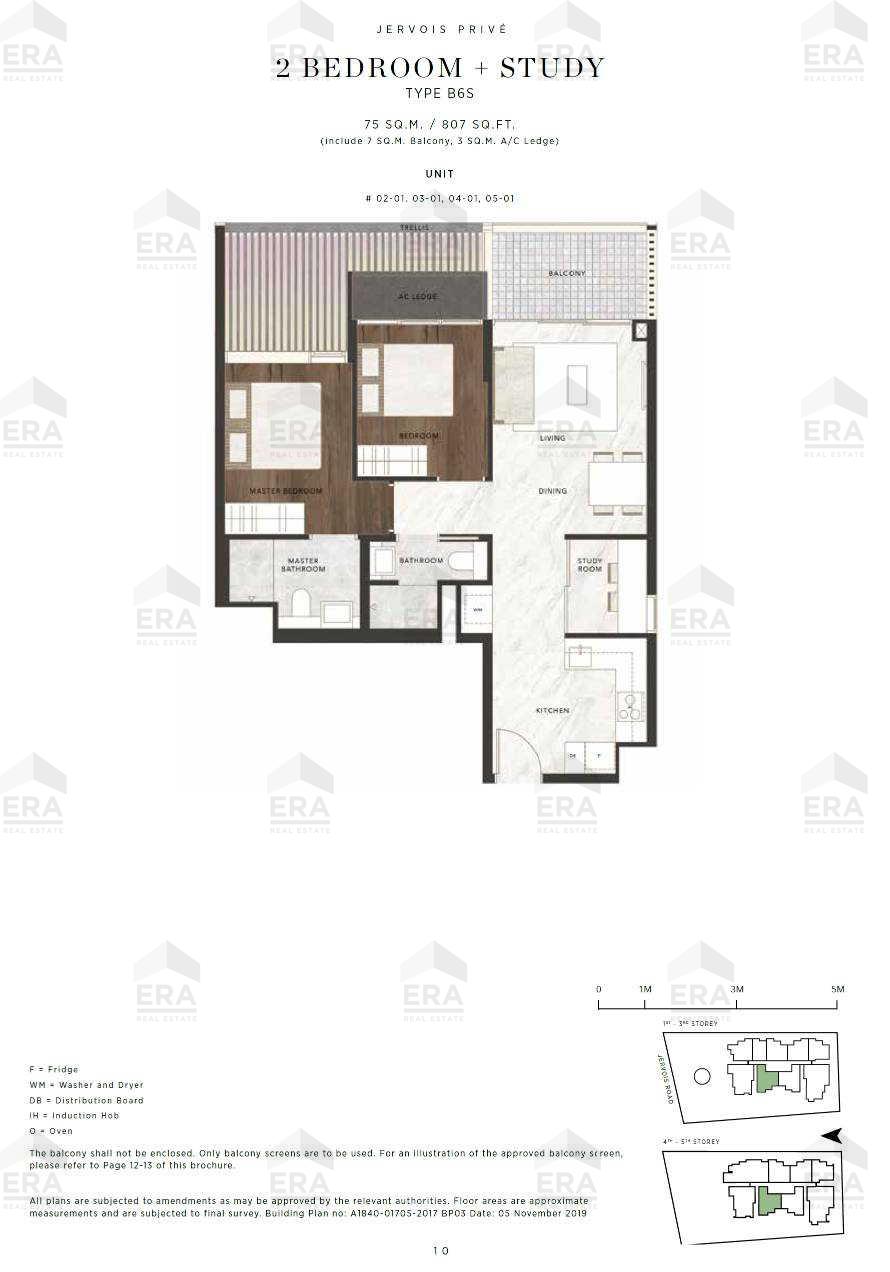 B6S · 807 sqft floor plan