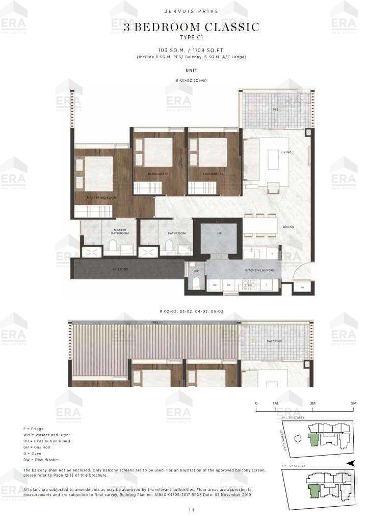 C1 · 1,109 sqft floor plan