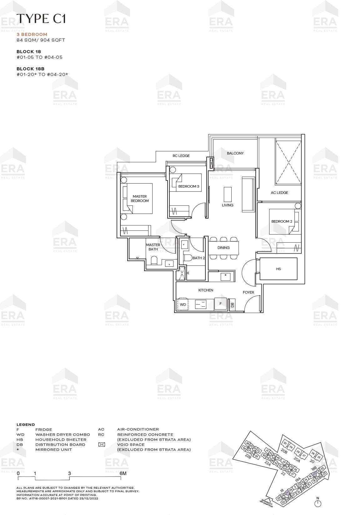 C1 · 904 sqft floor plan
