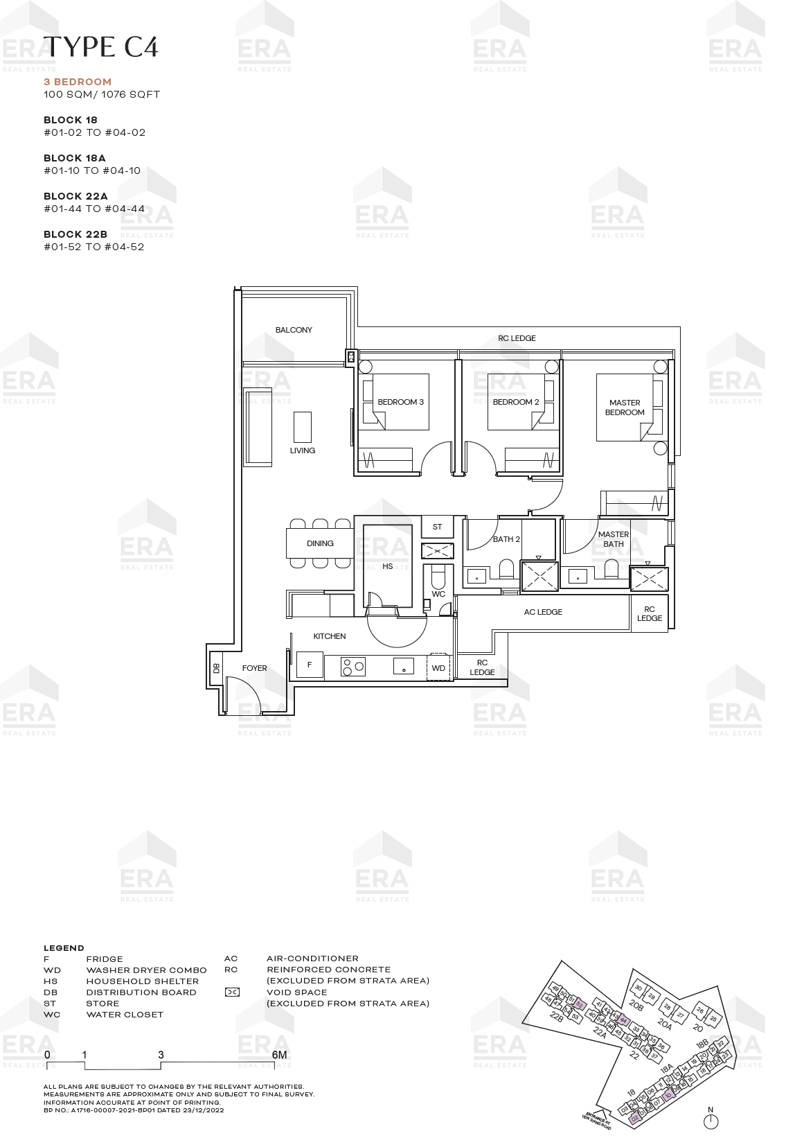 C4 · 1,076 sqft floor plan