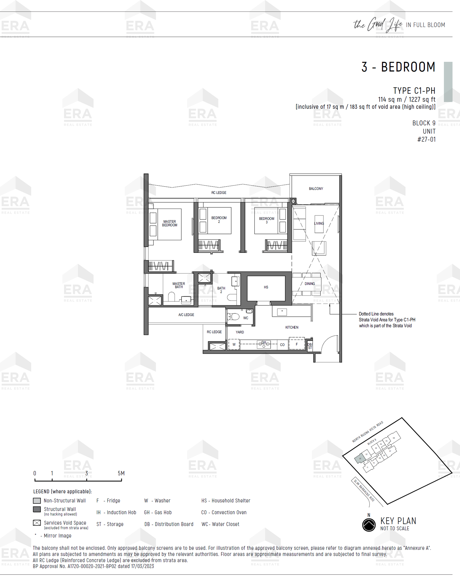 C1-PH · 1,227 sqft floor plan