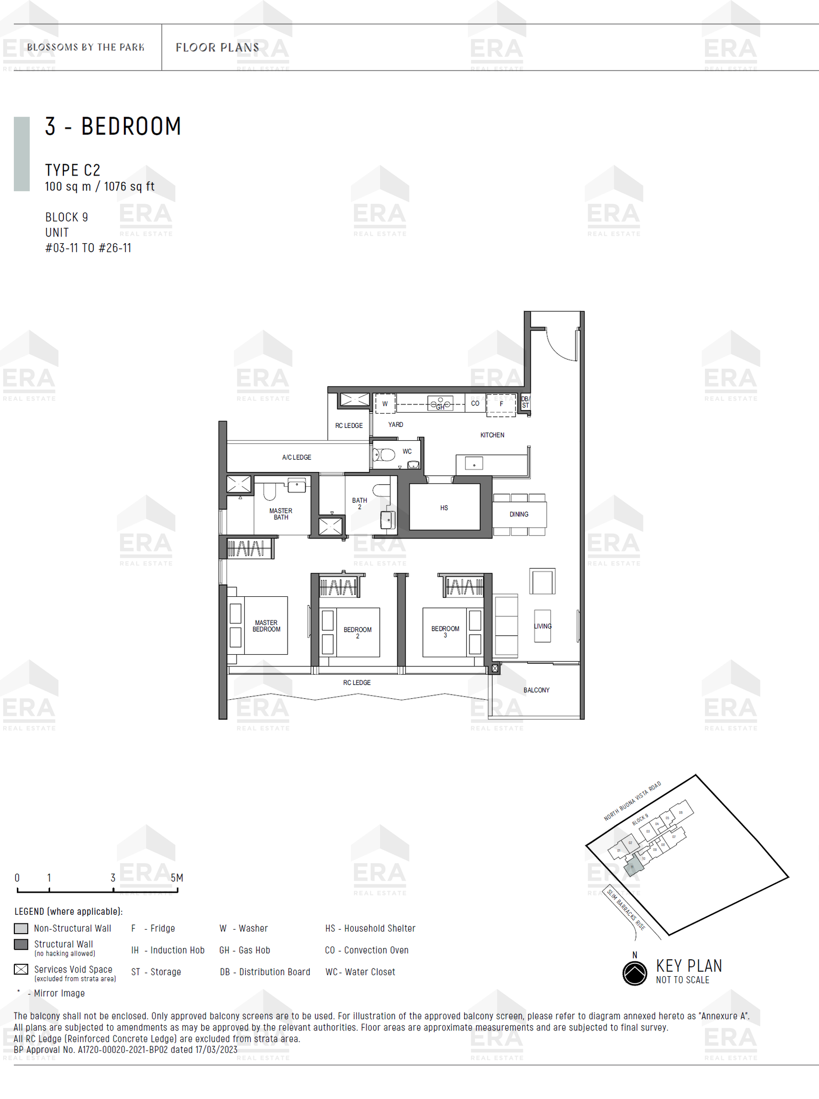 C2 · 1,076 sqft floor plan