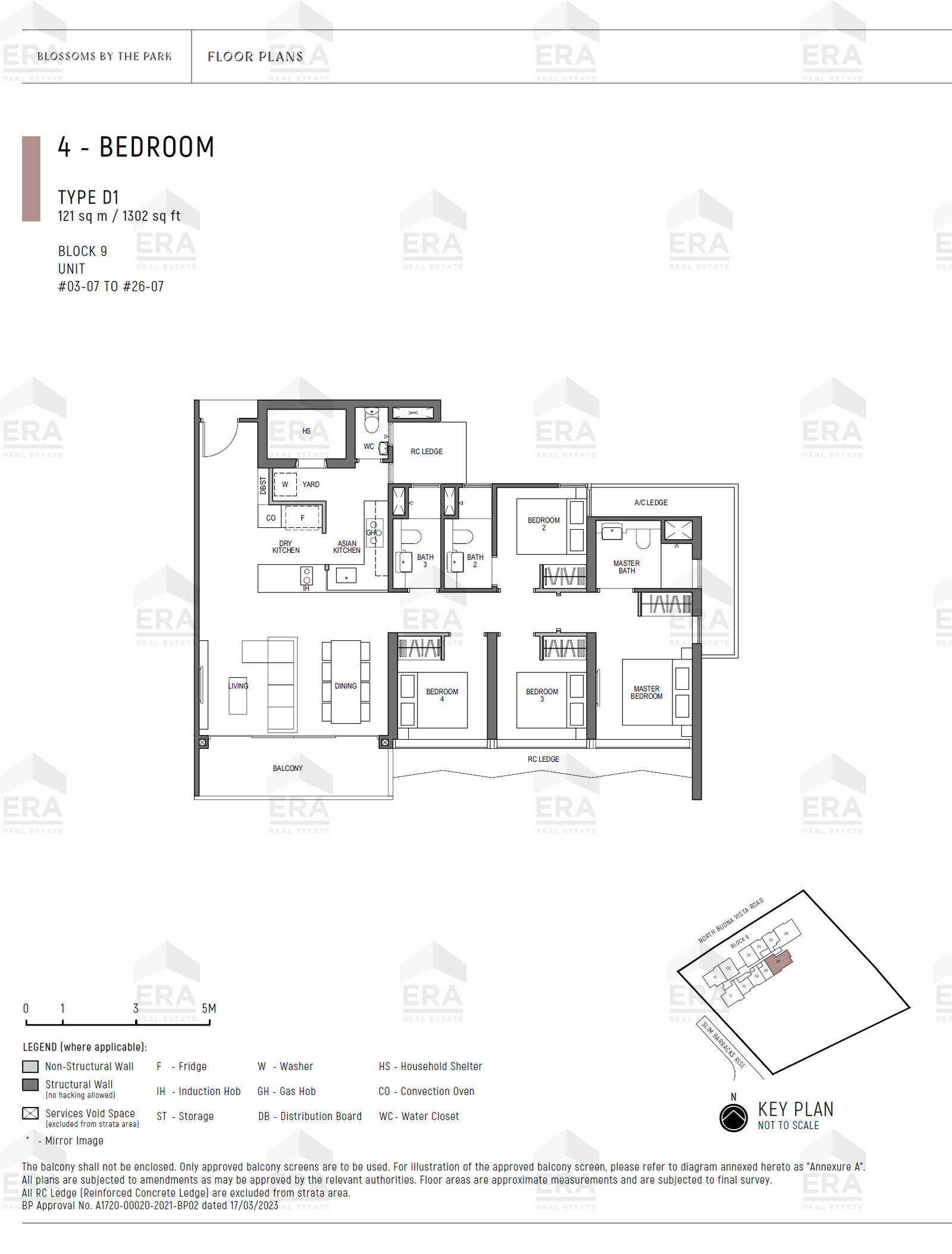 D1 · 1,302 sqft floor plan