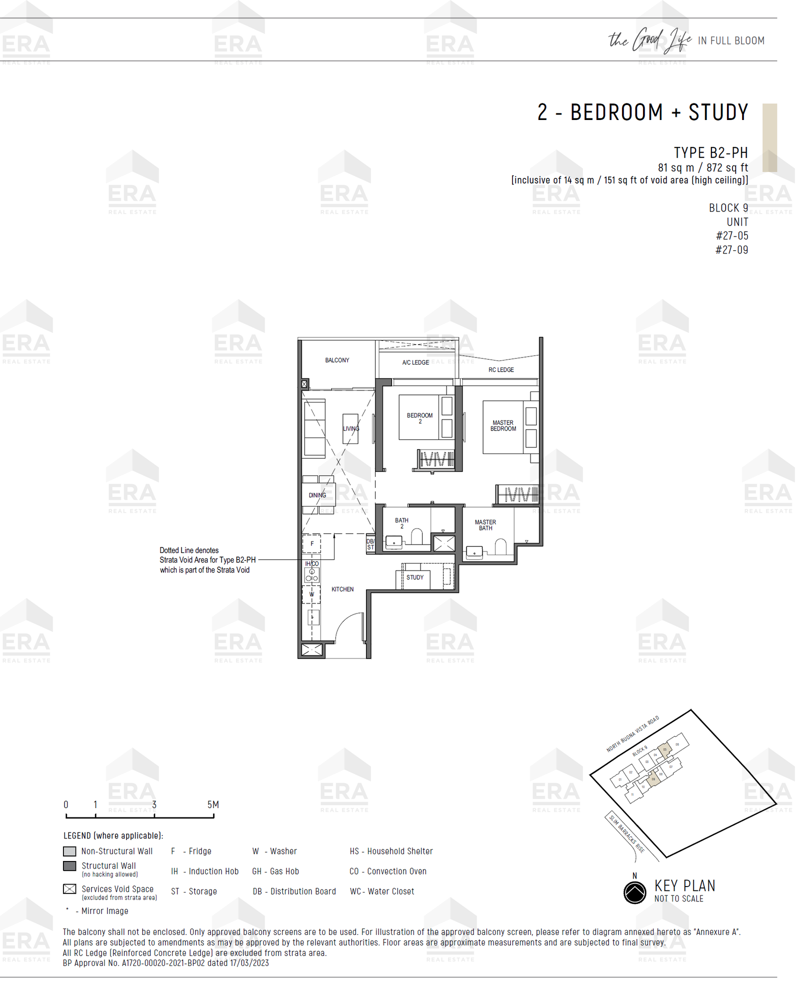 B2-PH · 872 sqft floor plan