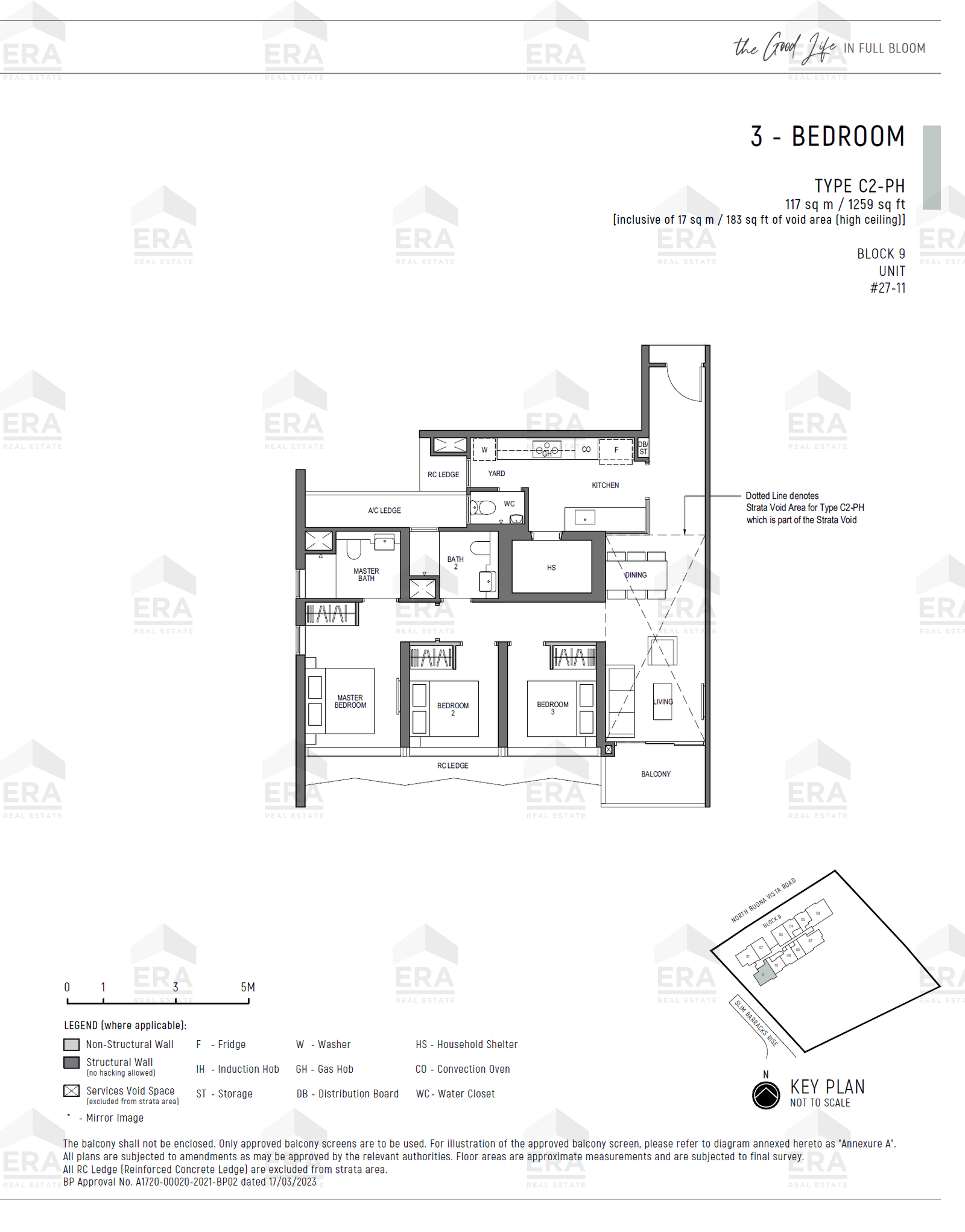 C2-PH · 1,259 sqft floor plan