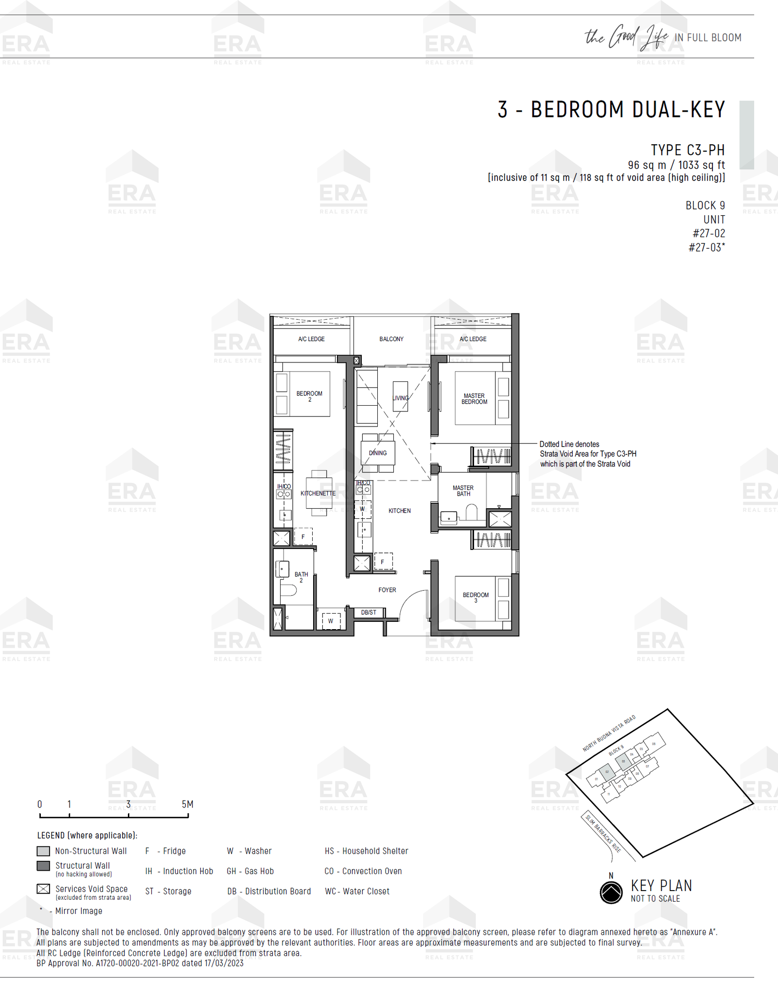 C3-PH · 1,033 sqft floor plan