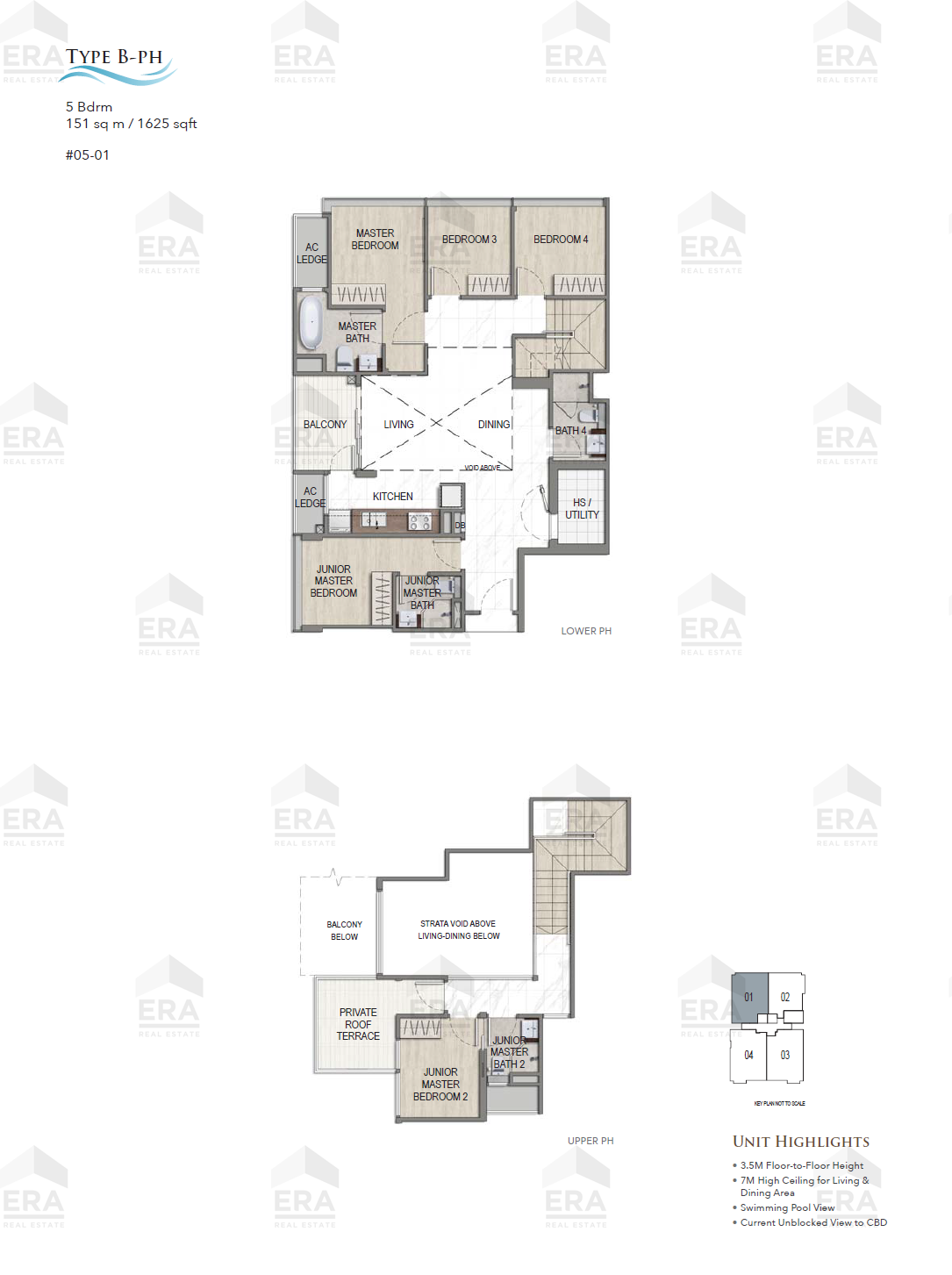 Type B-PH · 1,625 sqft floor plan