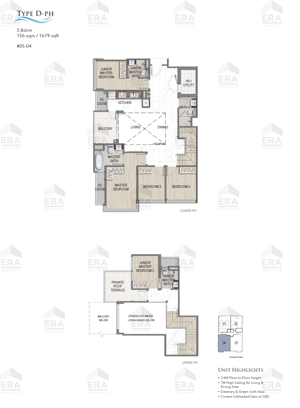 Type D-PH · 1,679 sqft floor plan