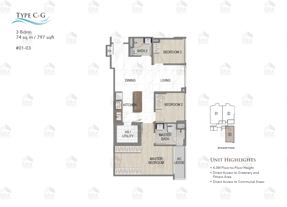 Type C-G · 797 sqft floor plan