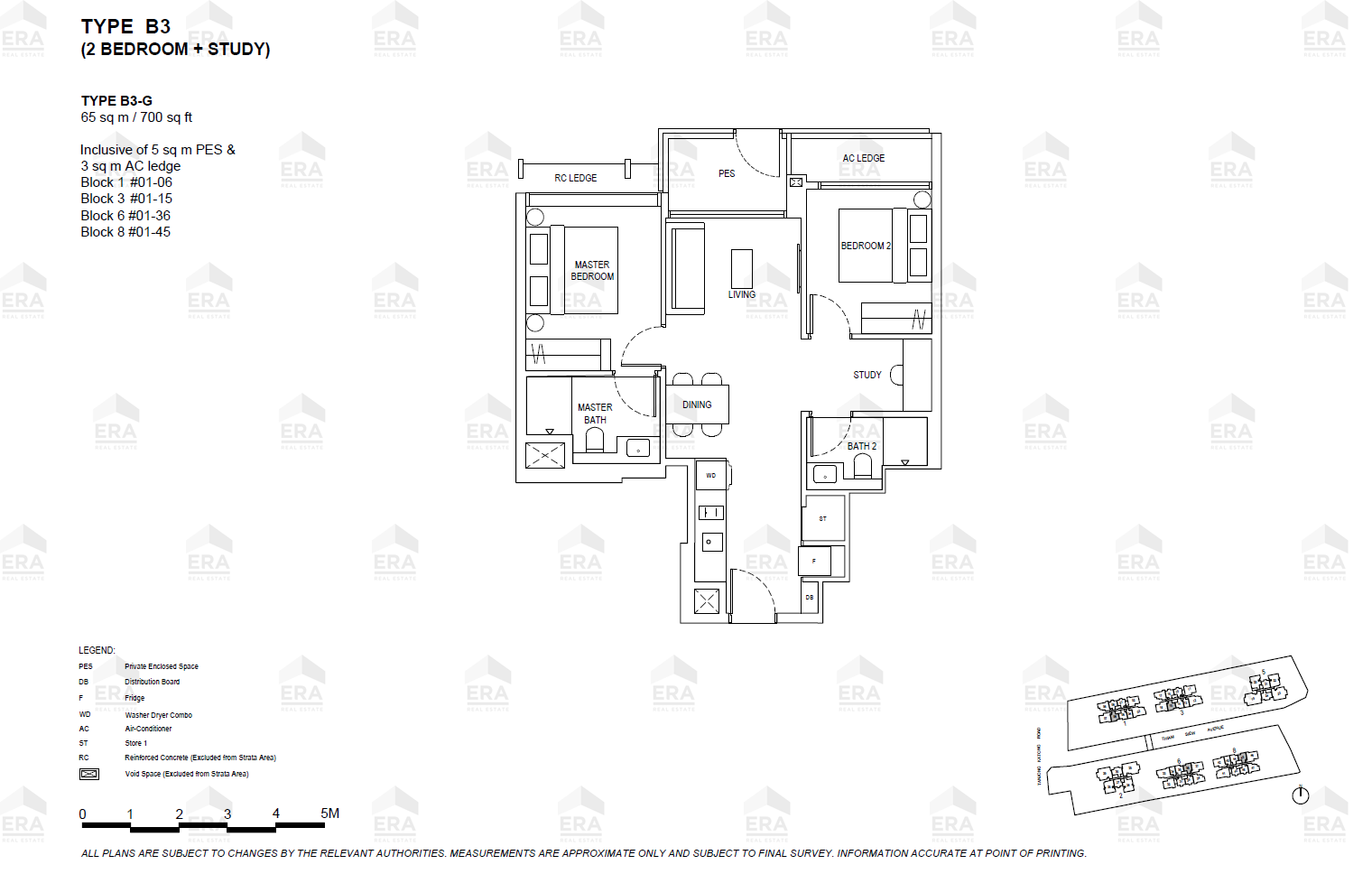 B3-G · 700 sqft floor plan