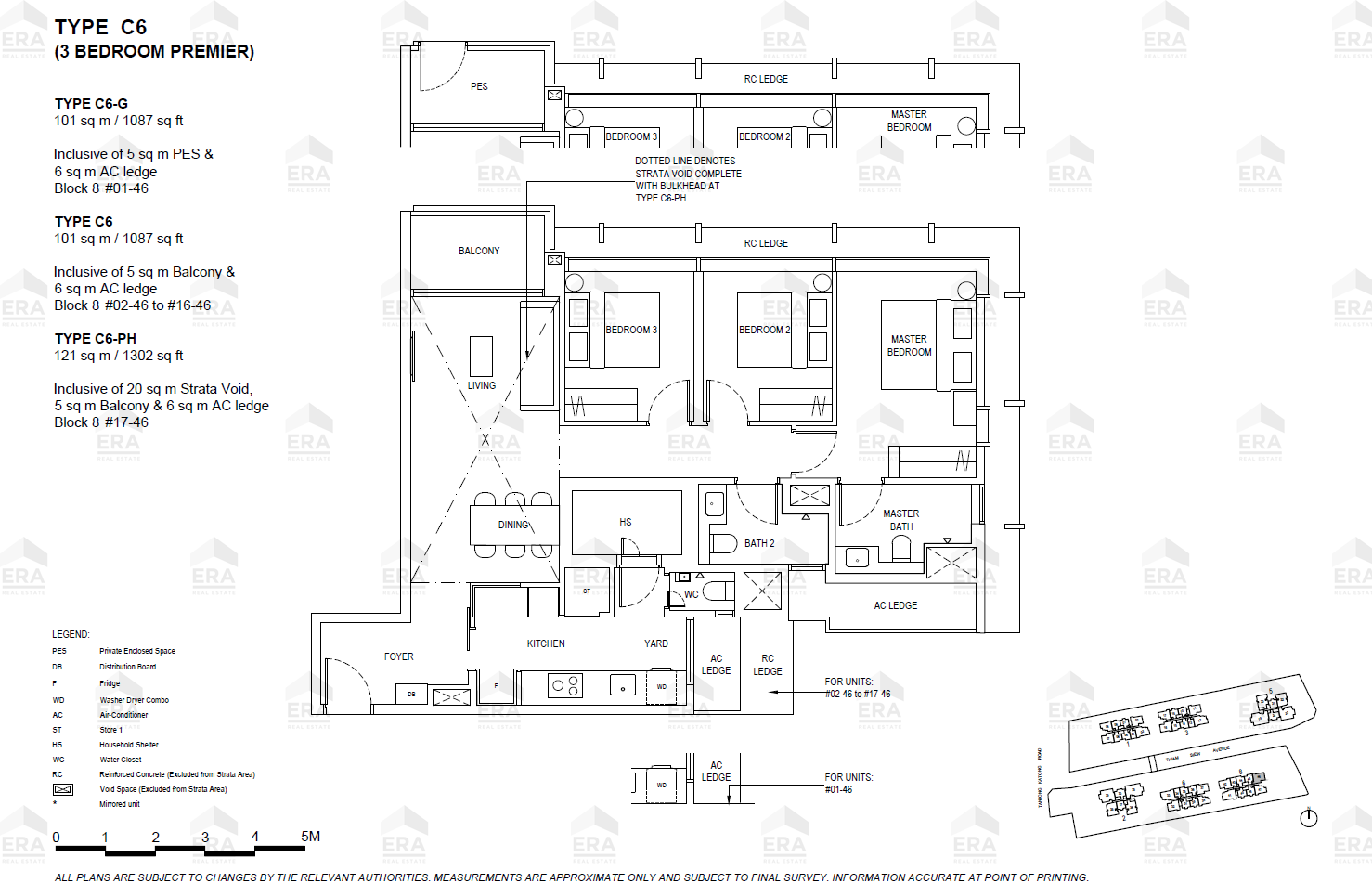 C6-G · 1,087 sqft floor plan