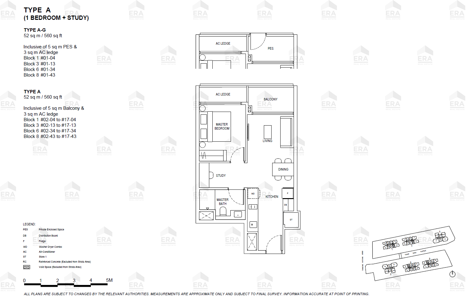 A-G · 560 sqft floor plan