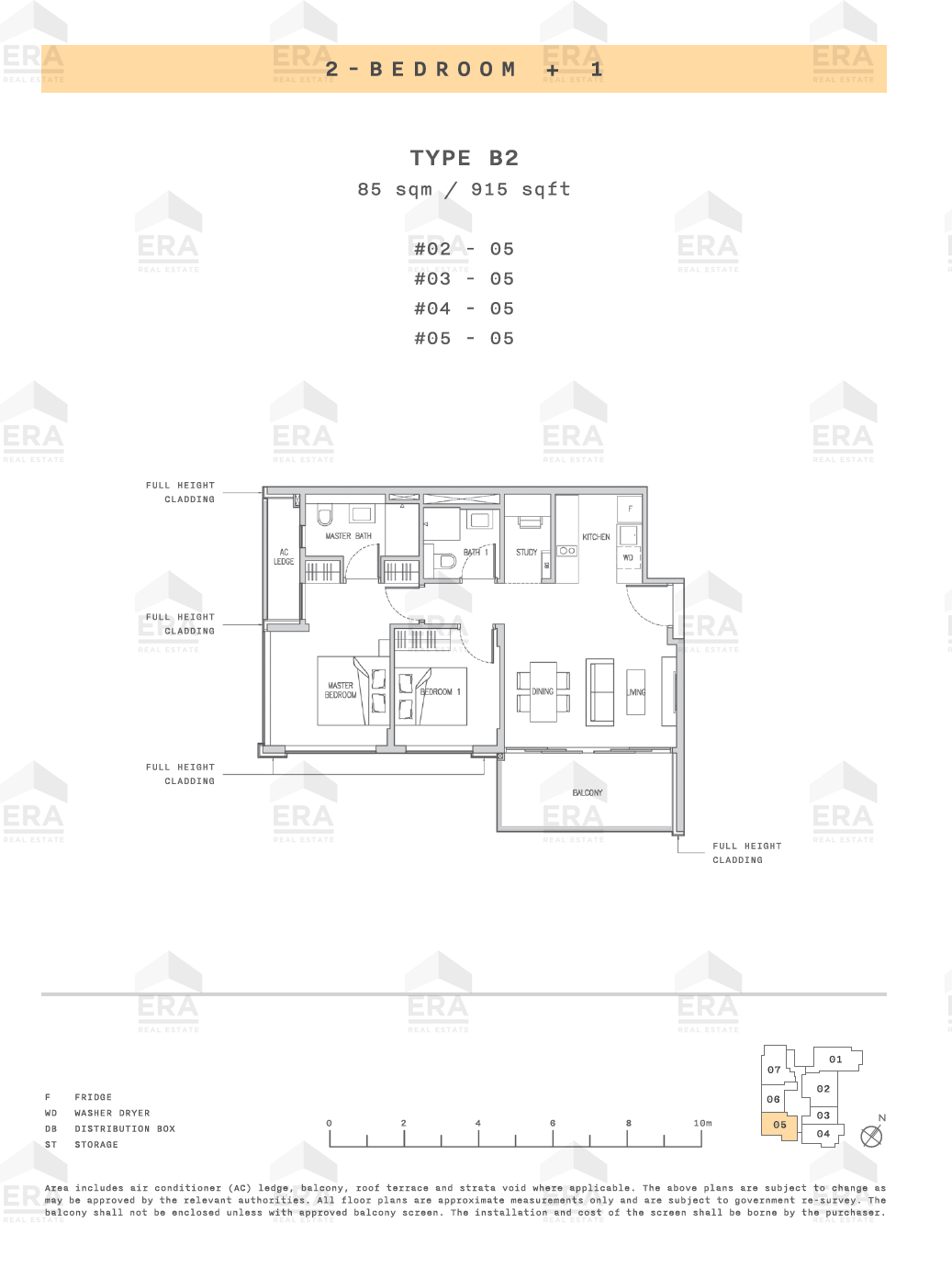 B2 · 915 sqft floor plan