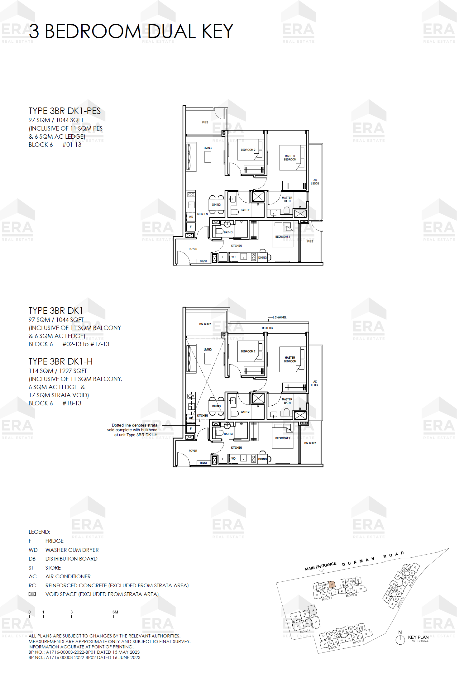 3BR DK1-PES · 1,044 sqft floor plan
