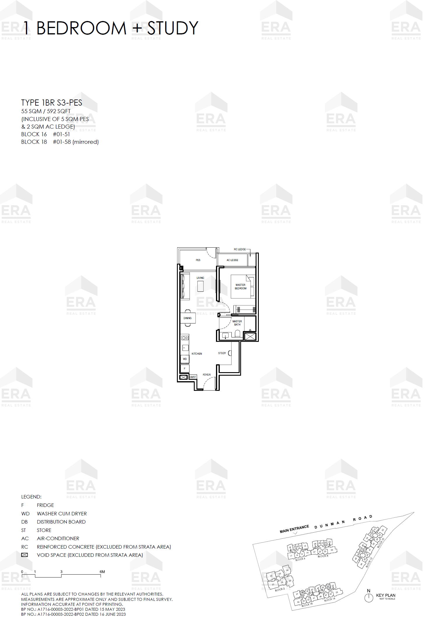 1BR S3-PES · 592 sqft floor plan
