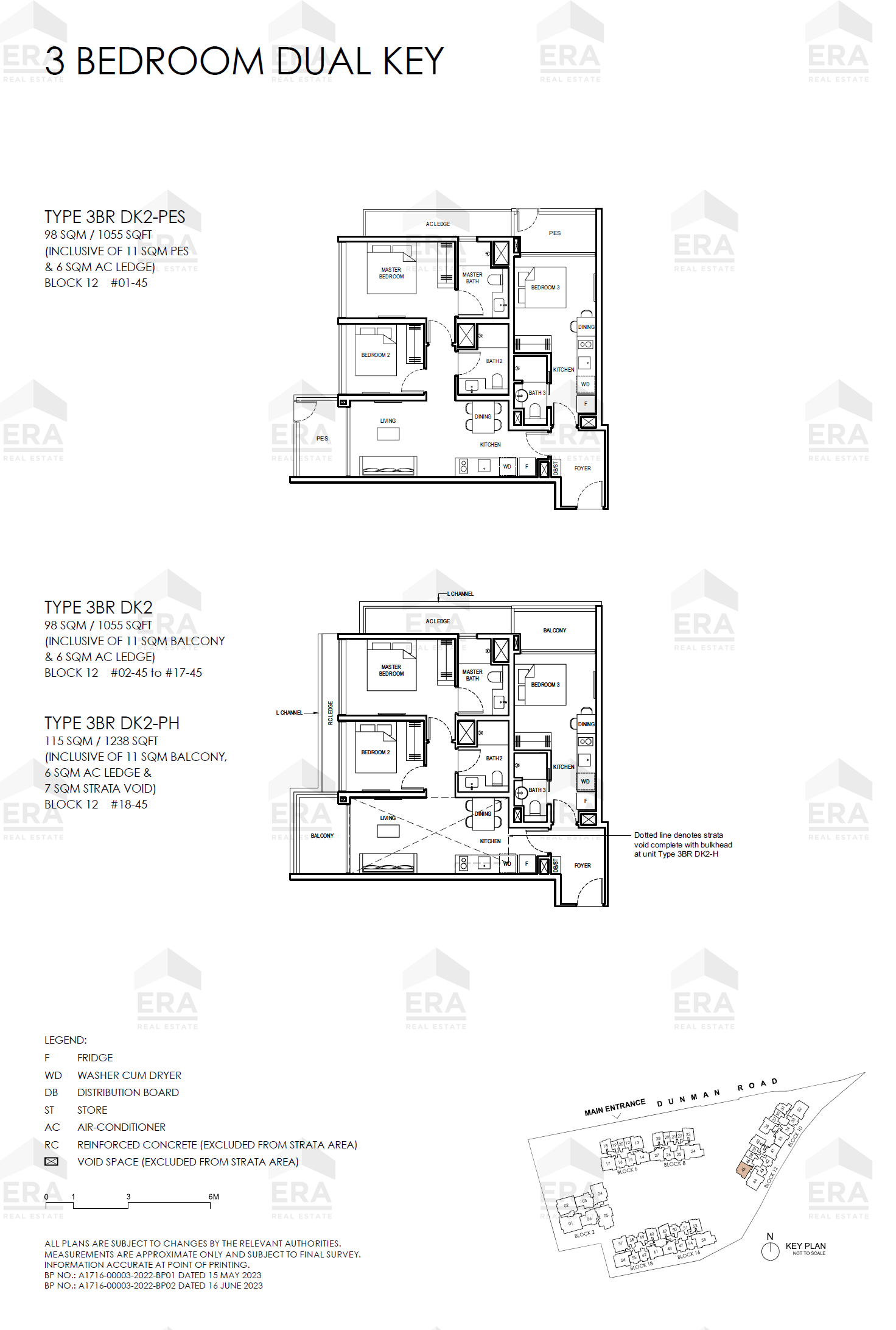 3BR DK2 · 1,055 sqft floor plan