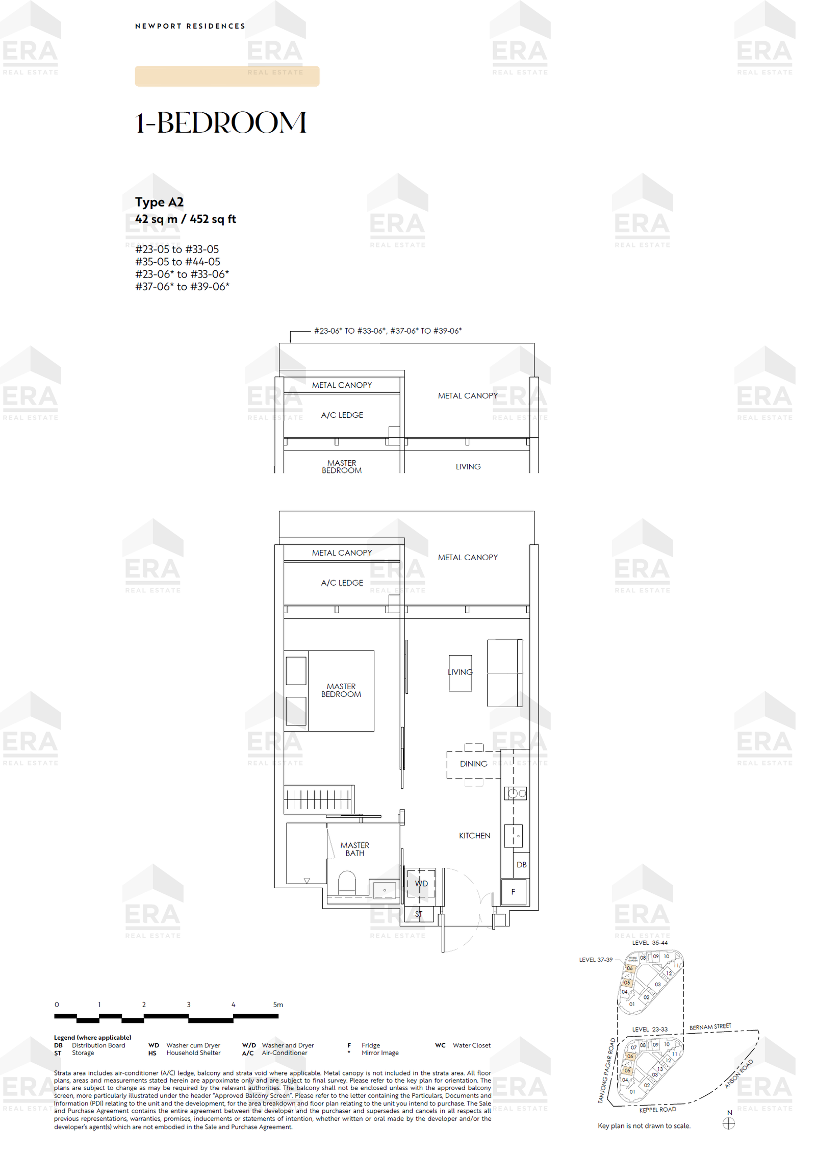 A2 · 452 sqft floor plan