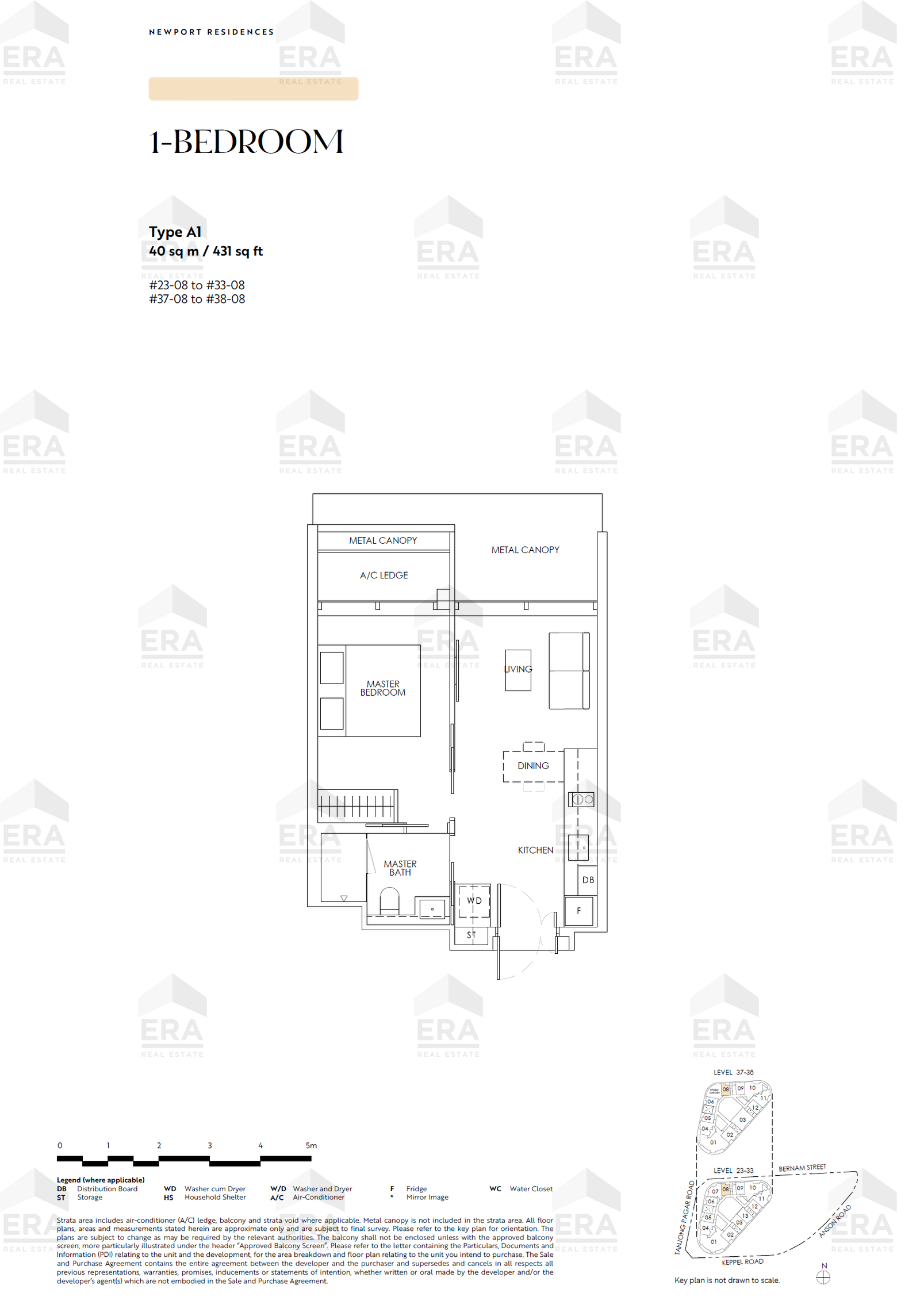 A1 · 431 sqft floor plan