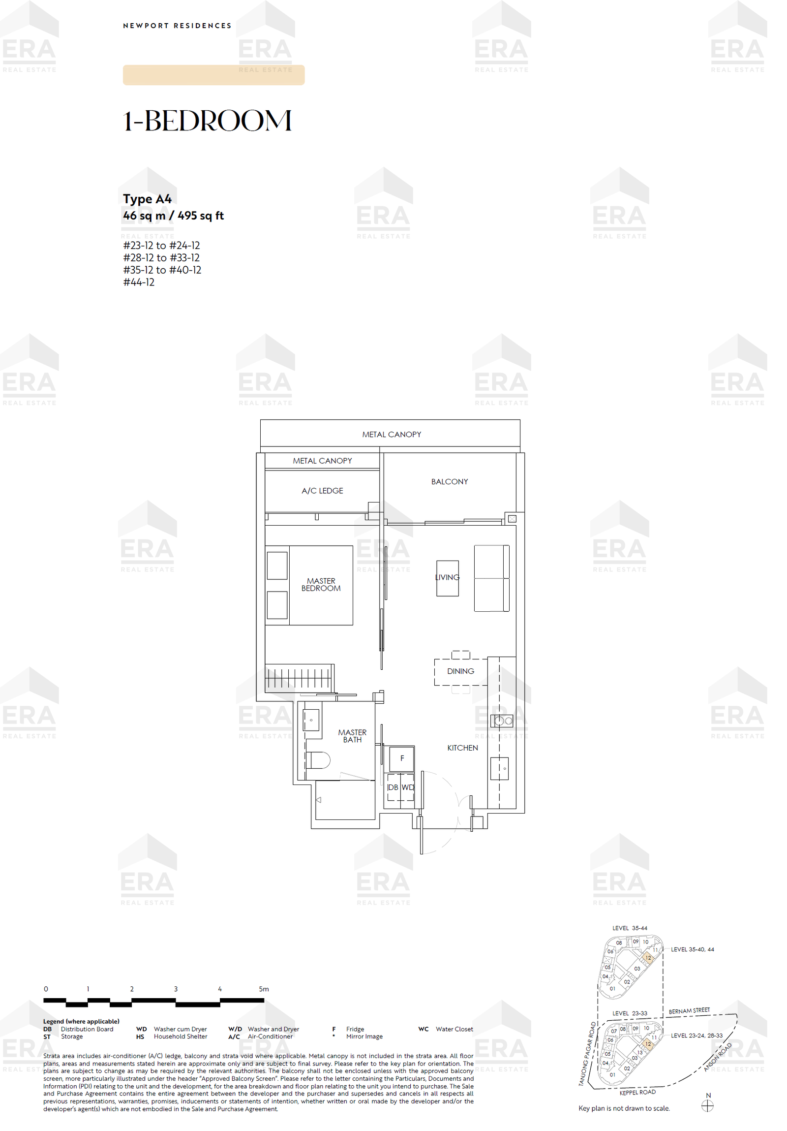 A4 · 495 sqft floor plan